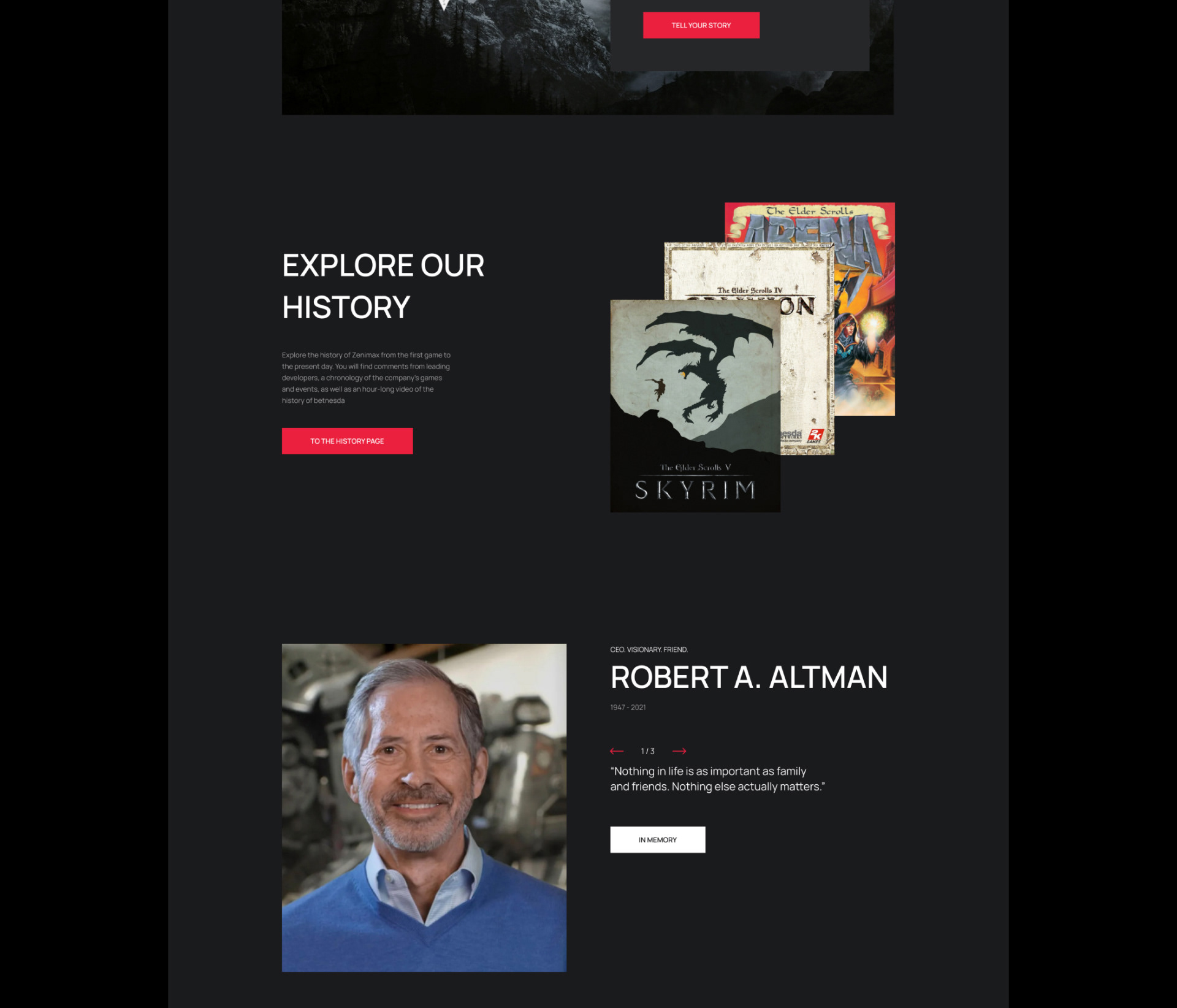 ZenimaxMedia Corporate Website — Изображение №7 — Интерфейсы на Dprofile