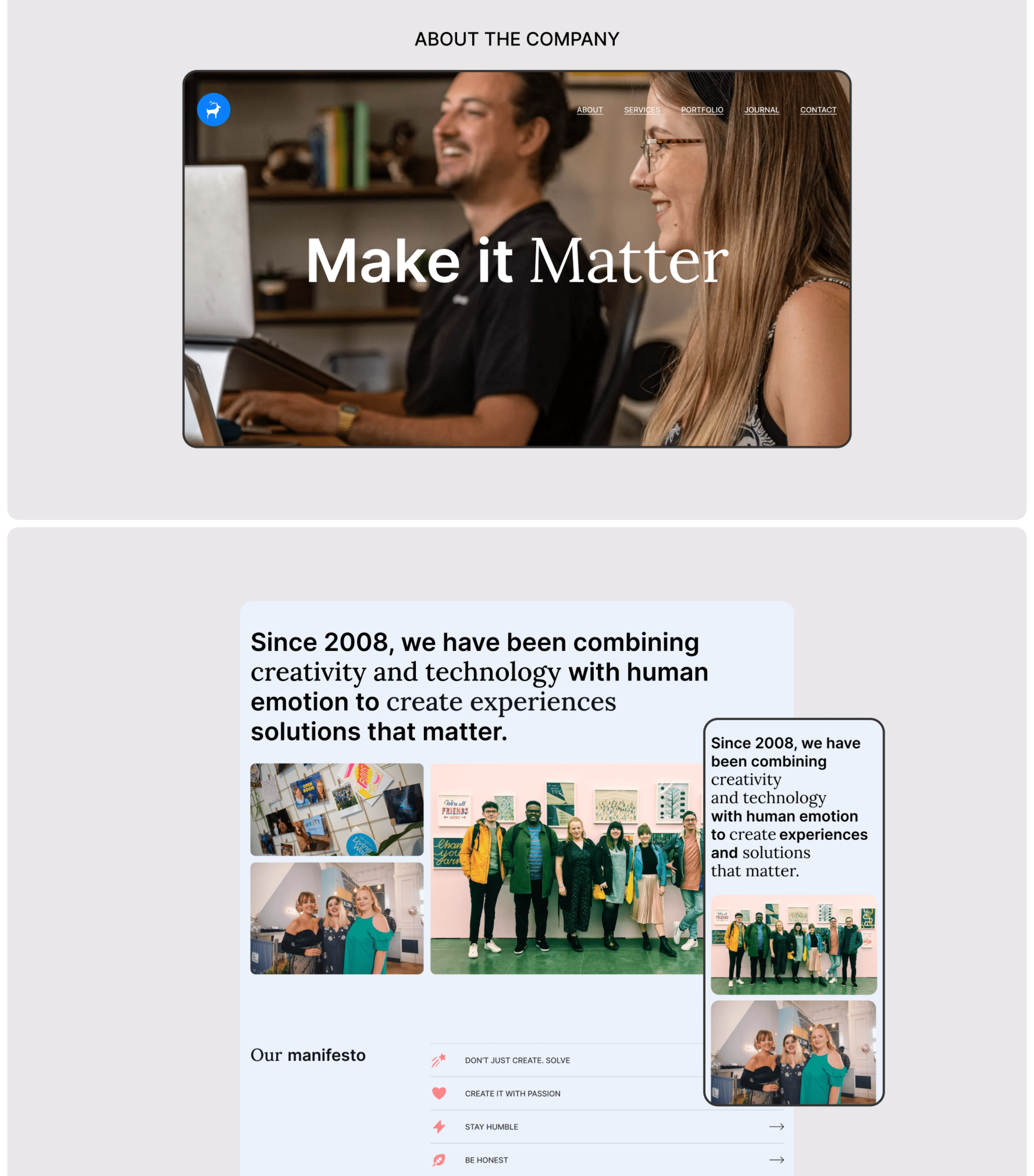 BLUESTAG - studio identity & website. Redesign concept — Изображение №14 — Брендинг, Интерфейсы на Dprofile