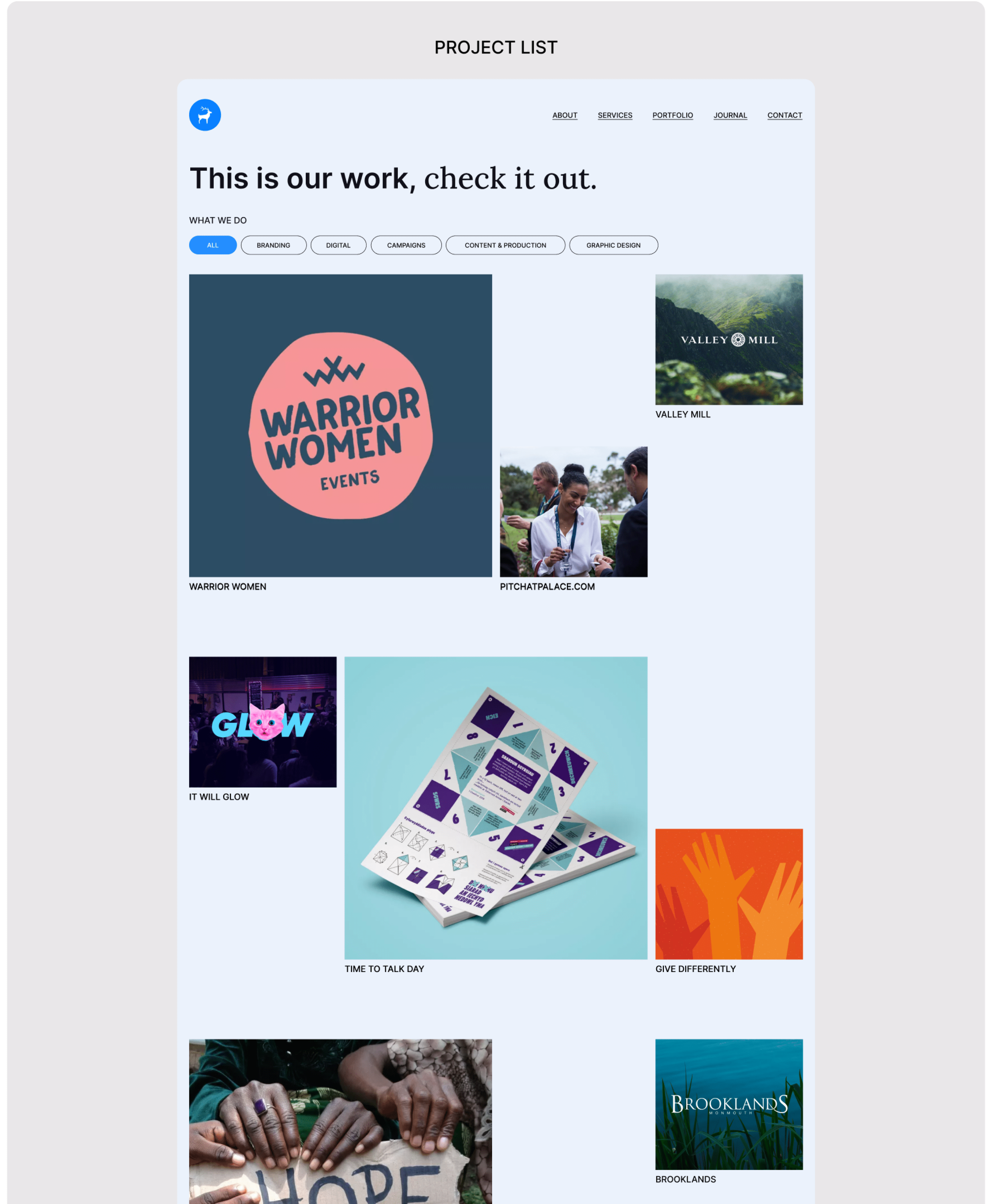 BLUESTAG - studio identity & website. Redesign concept — Изображение №5 — Брендинг, Интерфейсы на Dprofile