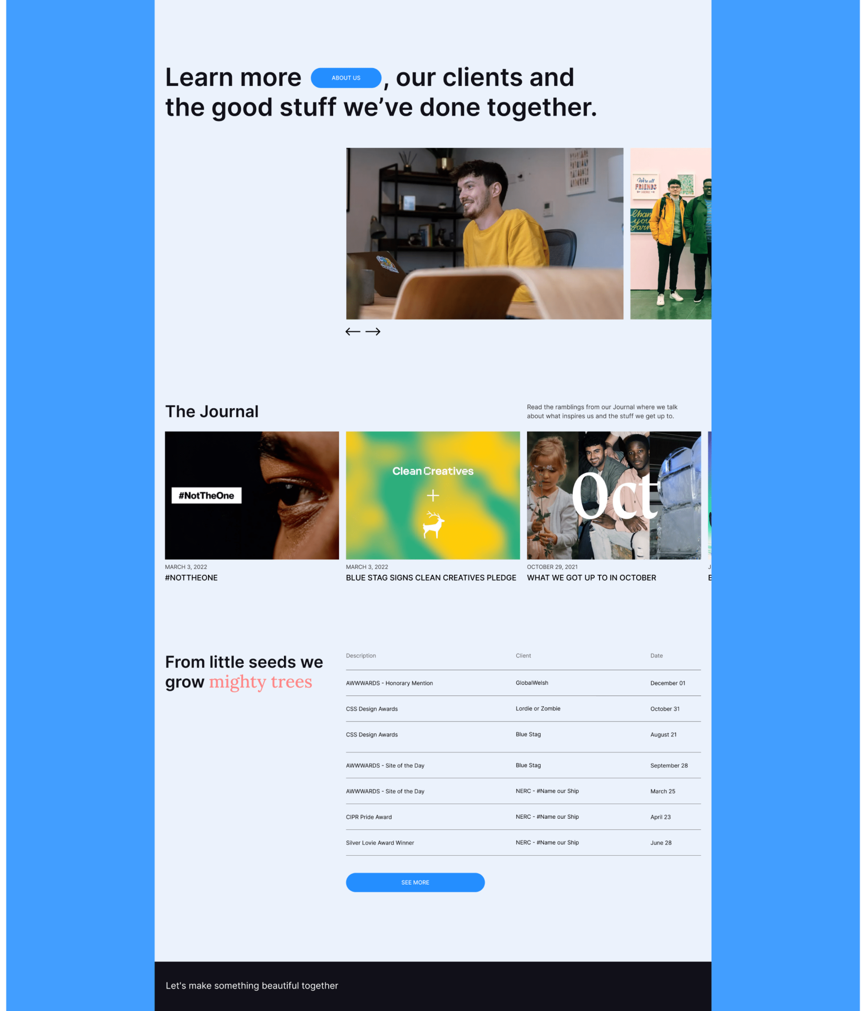 BLUESTAG - studio identity & website. Redesign concept — Изображение №3 — Брендинг, Интерфейсы на Dprofile