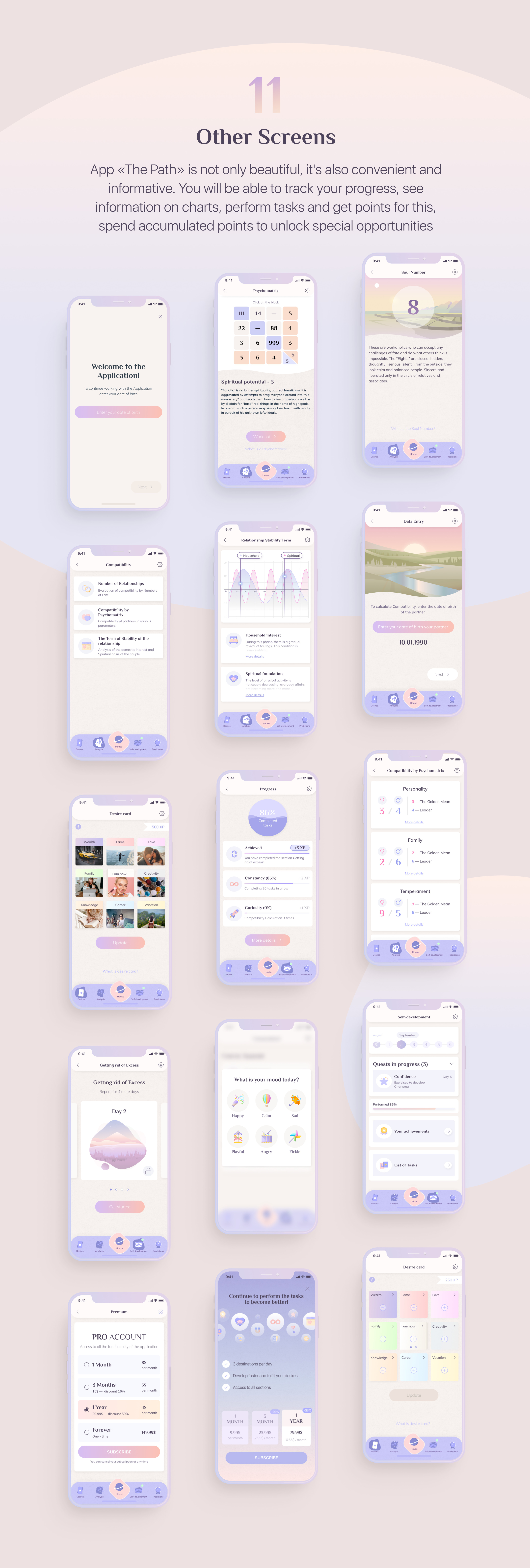 Приложение «Управление судьбой - Нумерология — Изображение №7 — Интерфейсы, Брендинг на Dprofile