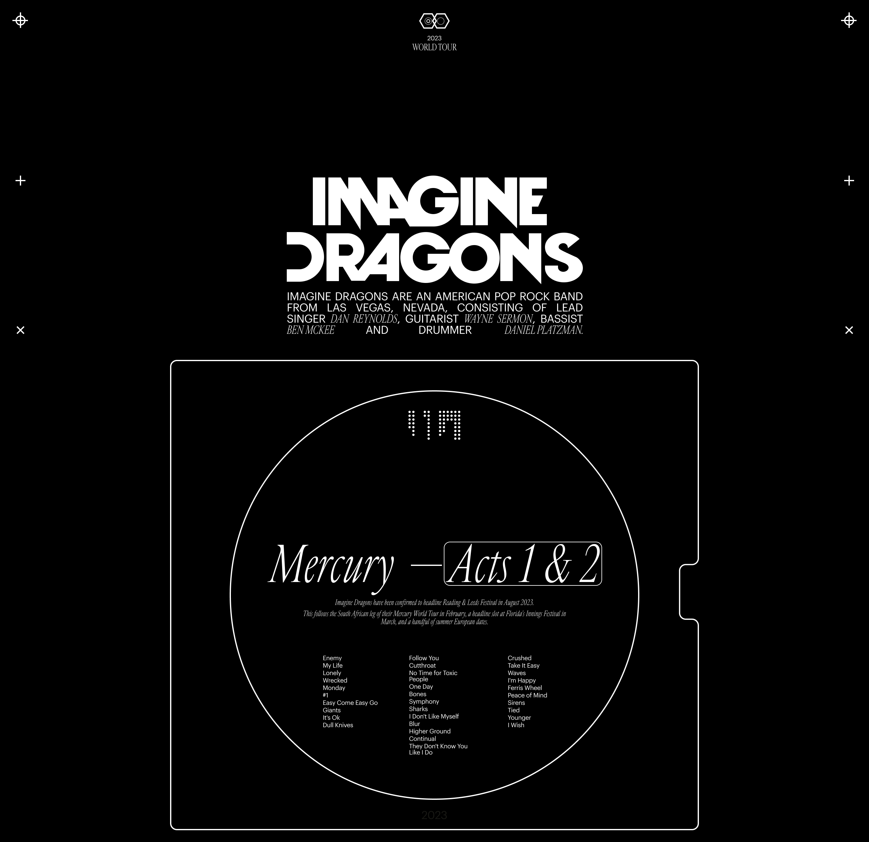 Imagine Dragons | Mercury World Tour — Изображение №1 — Интерфейсы, Графика на Dprofile