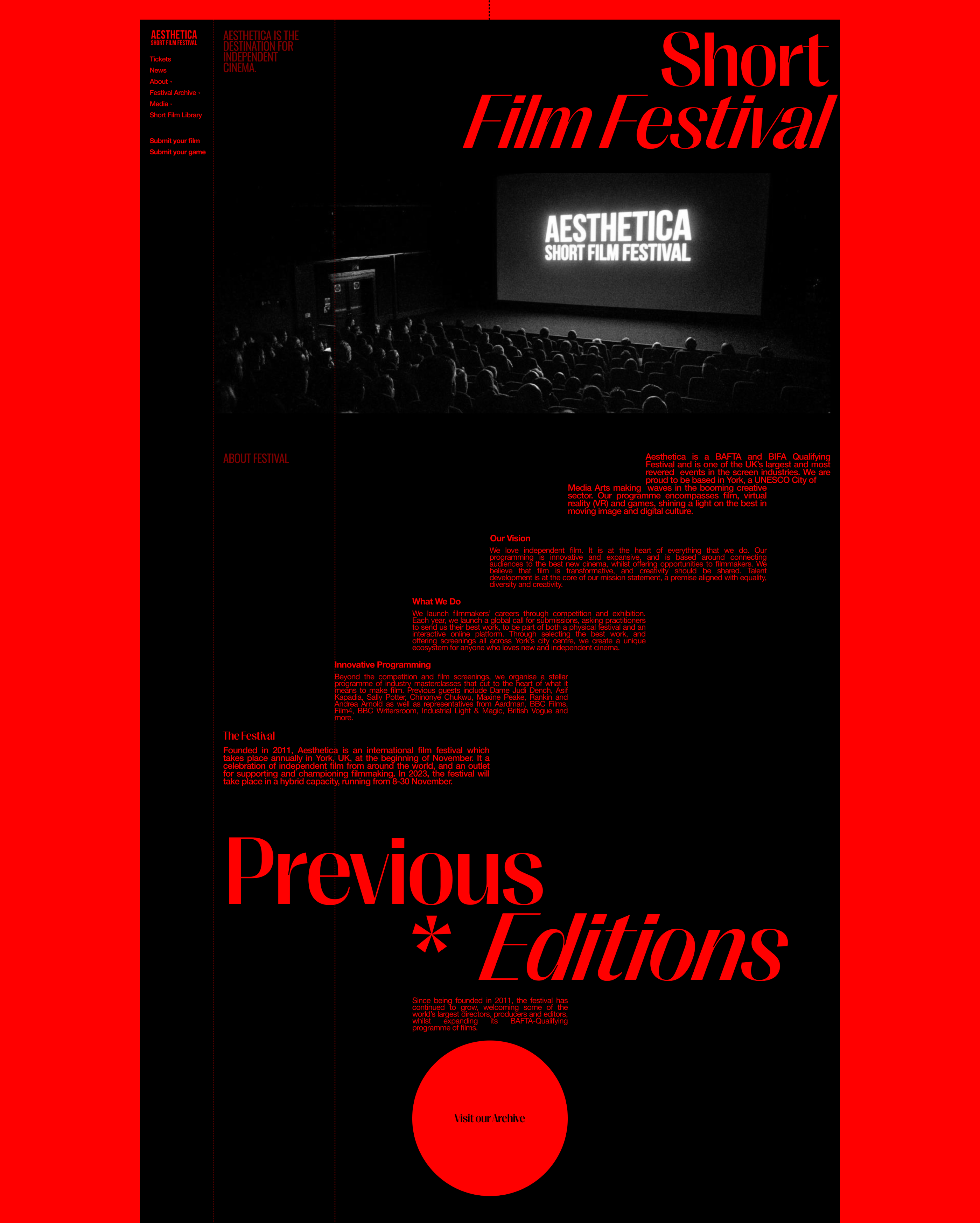 Aesthetica Film Festival | Website — Изображение №7 — Интерфейсы на Dprofile