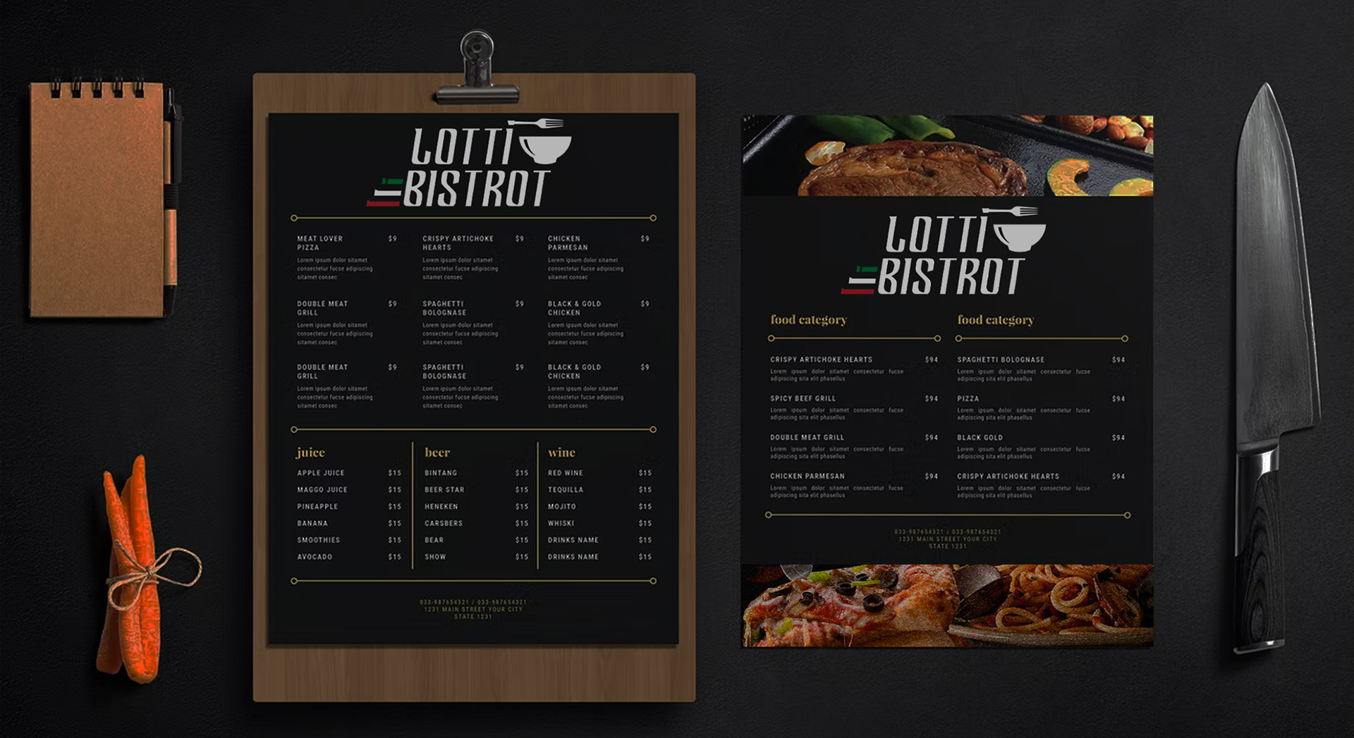Логотип для итальянского ресторана "Lotti bistrot" — Изображение №5 — Брендинг на Dprofile