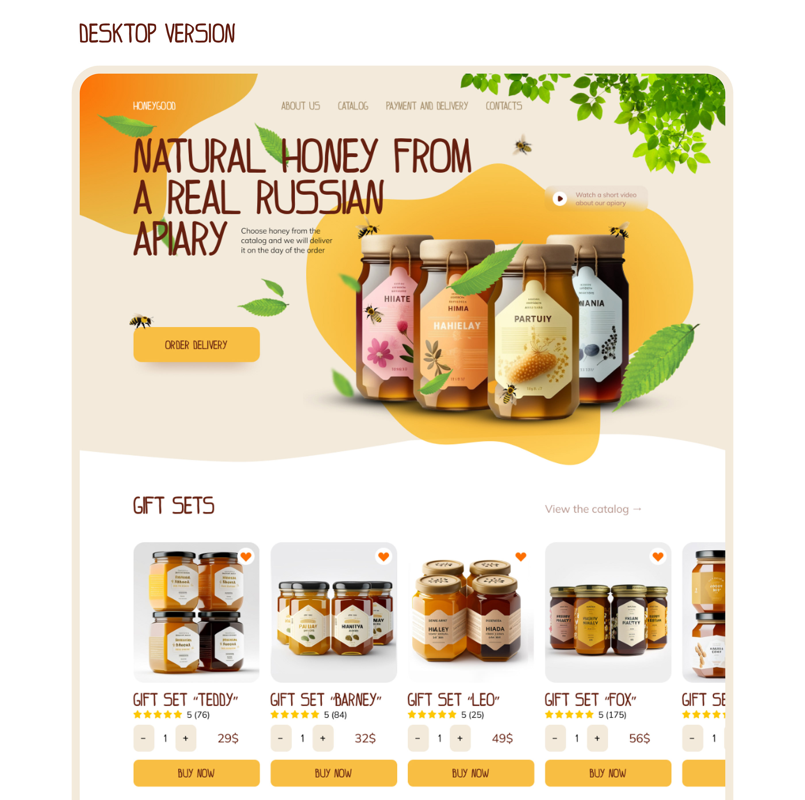 UI/UX Company delivering honey from a Russian apiary — Изображение №3 — Интерфейсы на Dprofile