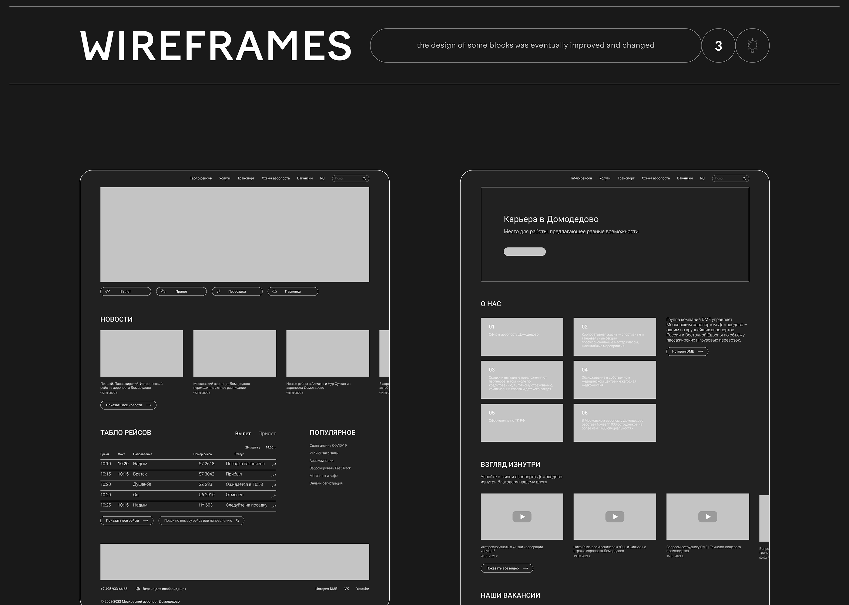 Airport Domodedovo website redesign — Изображение №9 — Интерфейсы, Анимация на Dprofile