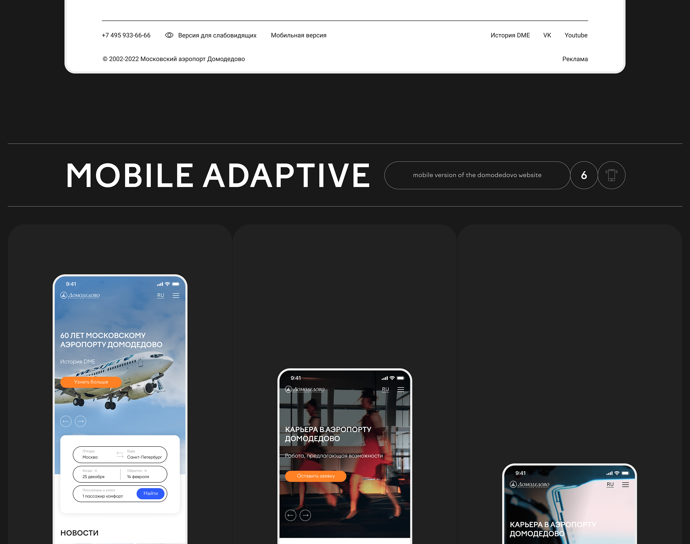 Airport Domodedovo website redesign — Изображение №27 — Интерфейсы, Анимация на Dprofile