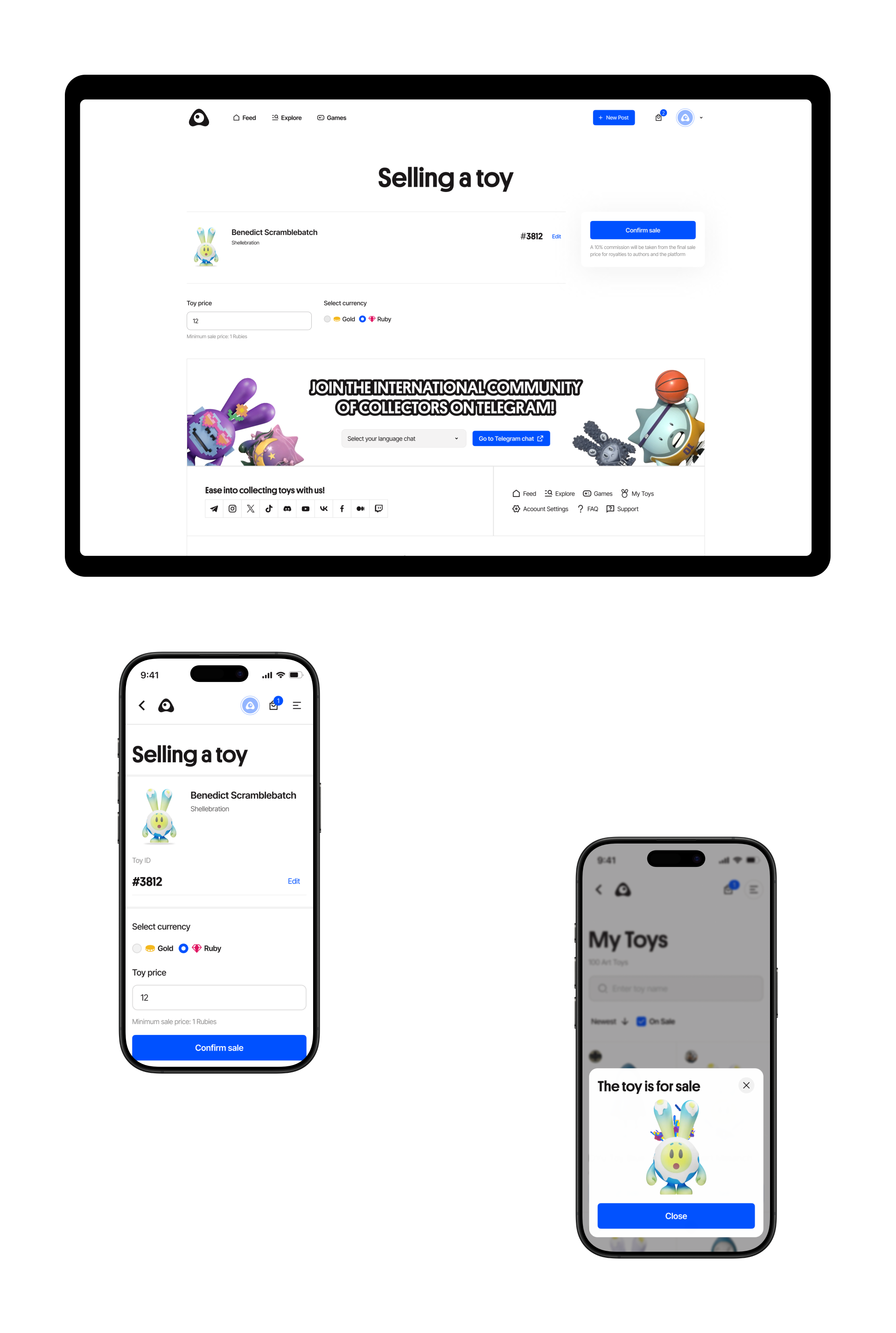 R.Toys Ӏ Платформа для коллекционеров и художников — Изображение №10 — Интерфейсы, 3D на Dprofile