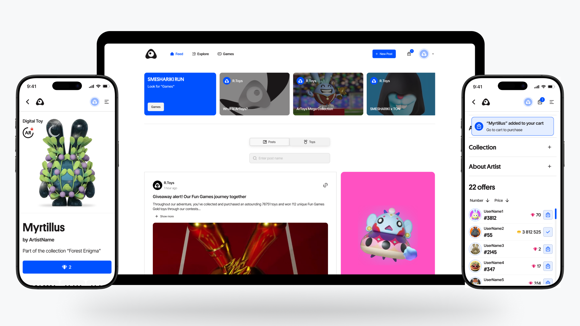 Разработка дизайна R.Toys — платформа диджетал-игрушек — Изображение №4 — Интерфейсы на Dprofile