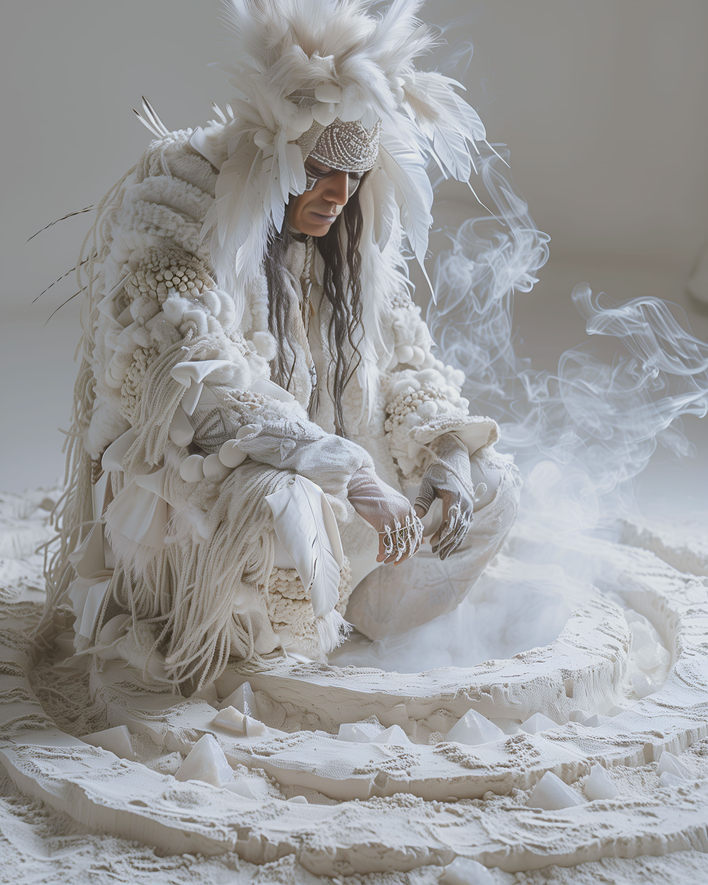 Белые шаманы | Midjourney — Изображение №5 — Иллюстрация, 3D на Dprofile