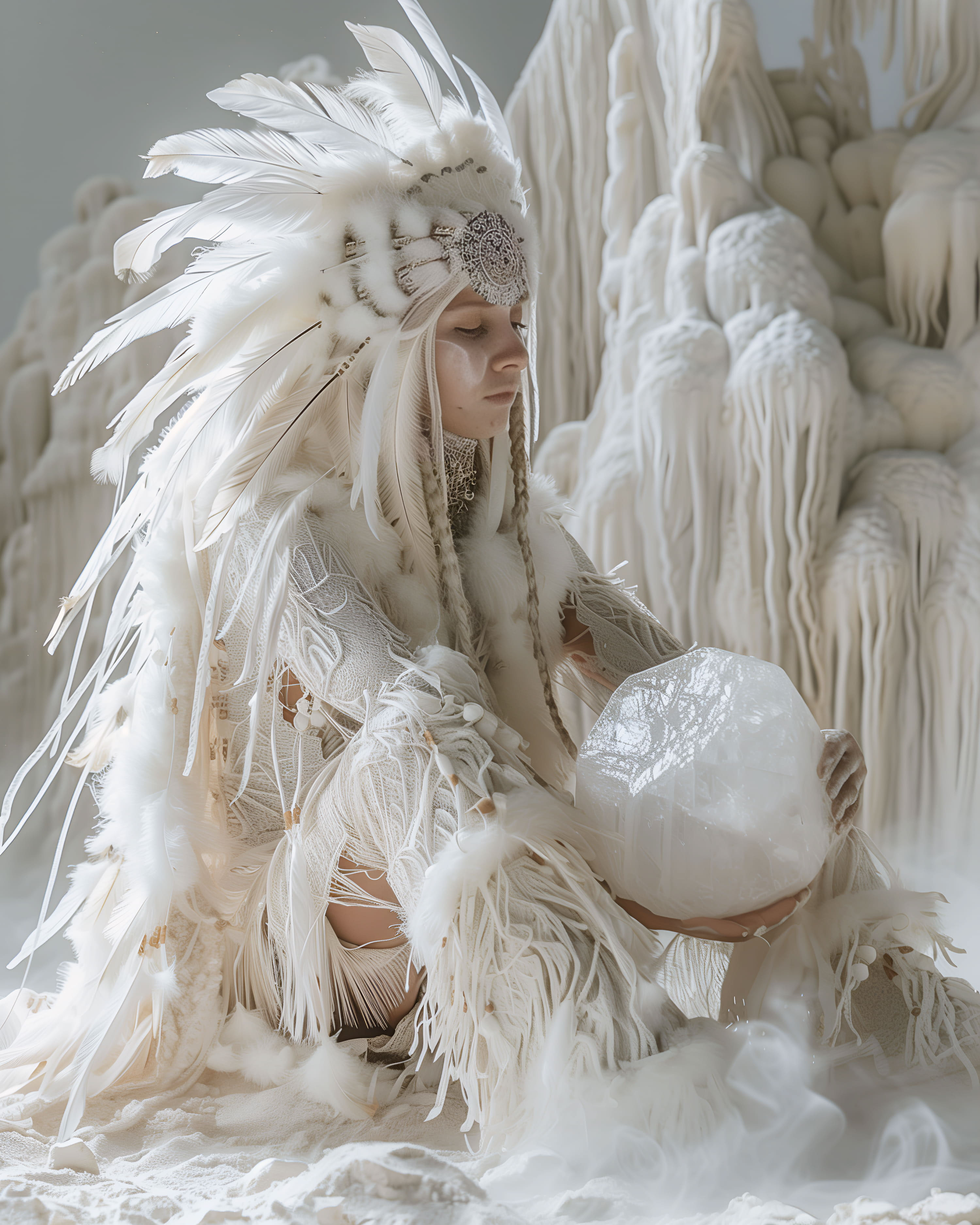 Белые шаманы | Midjourney — Изображение №12 — Иллюстрация, 3D на Dprofile