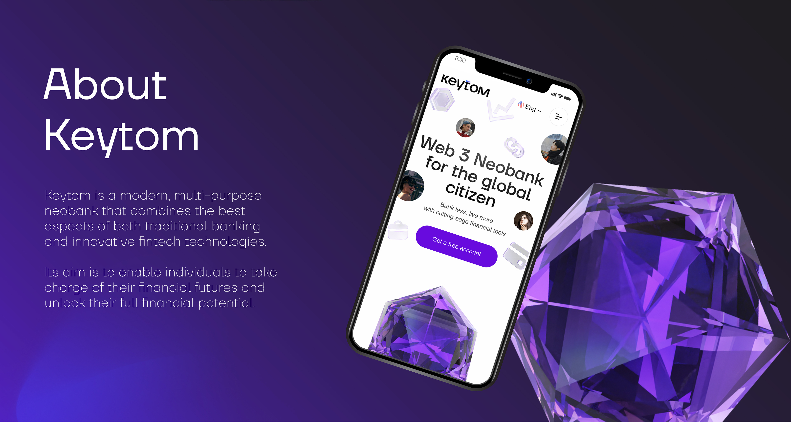Брендинг & UX/UI для необанка Keytom — Изображение №1 — Интерфейсы, Брендинг на Dprofile