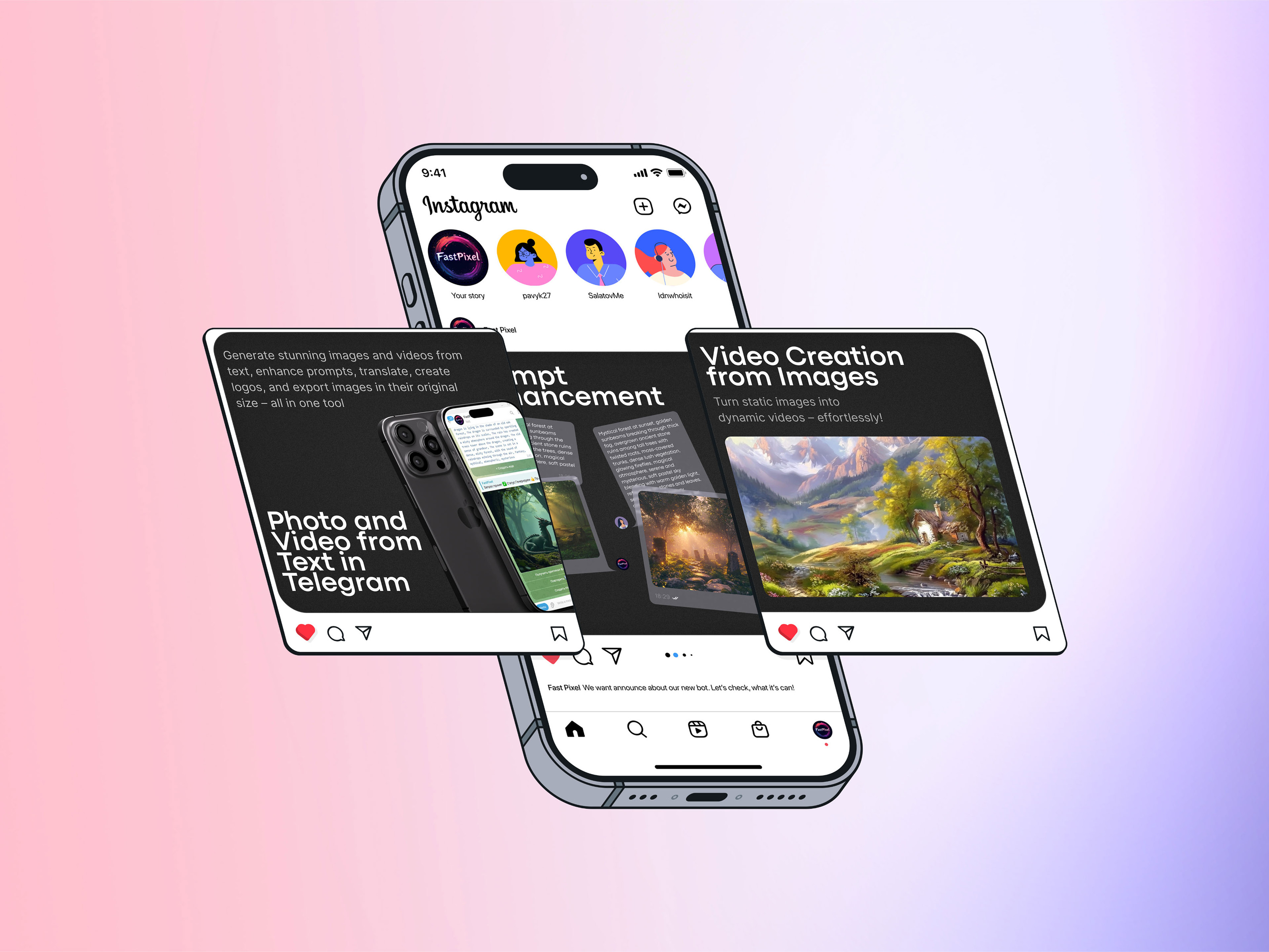 Landing page for Image and Video Generation Bot — Изображение №6 — Интерфейсы на Dprofile