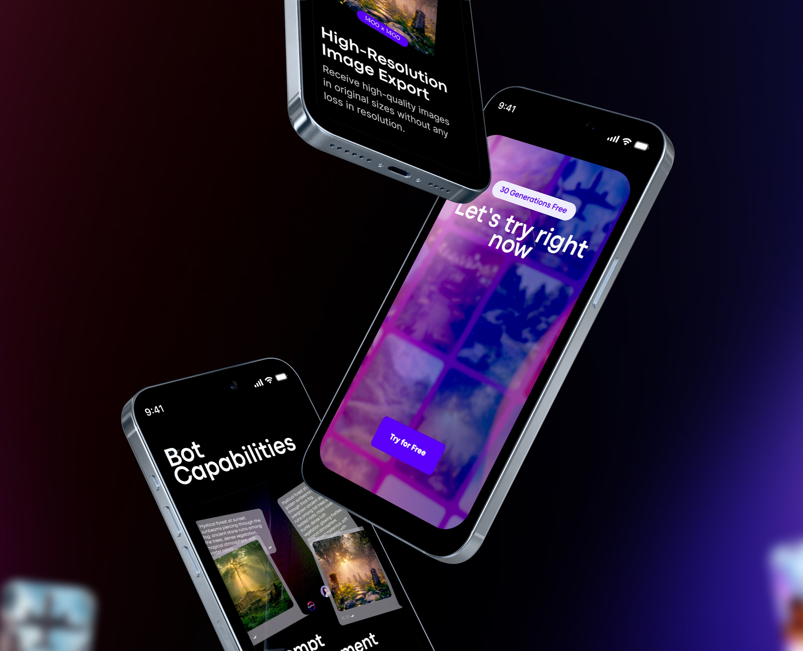 Landing page for Image and Video Generation Bot — Интерфейсы на Dprofile