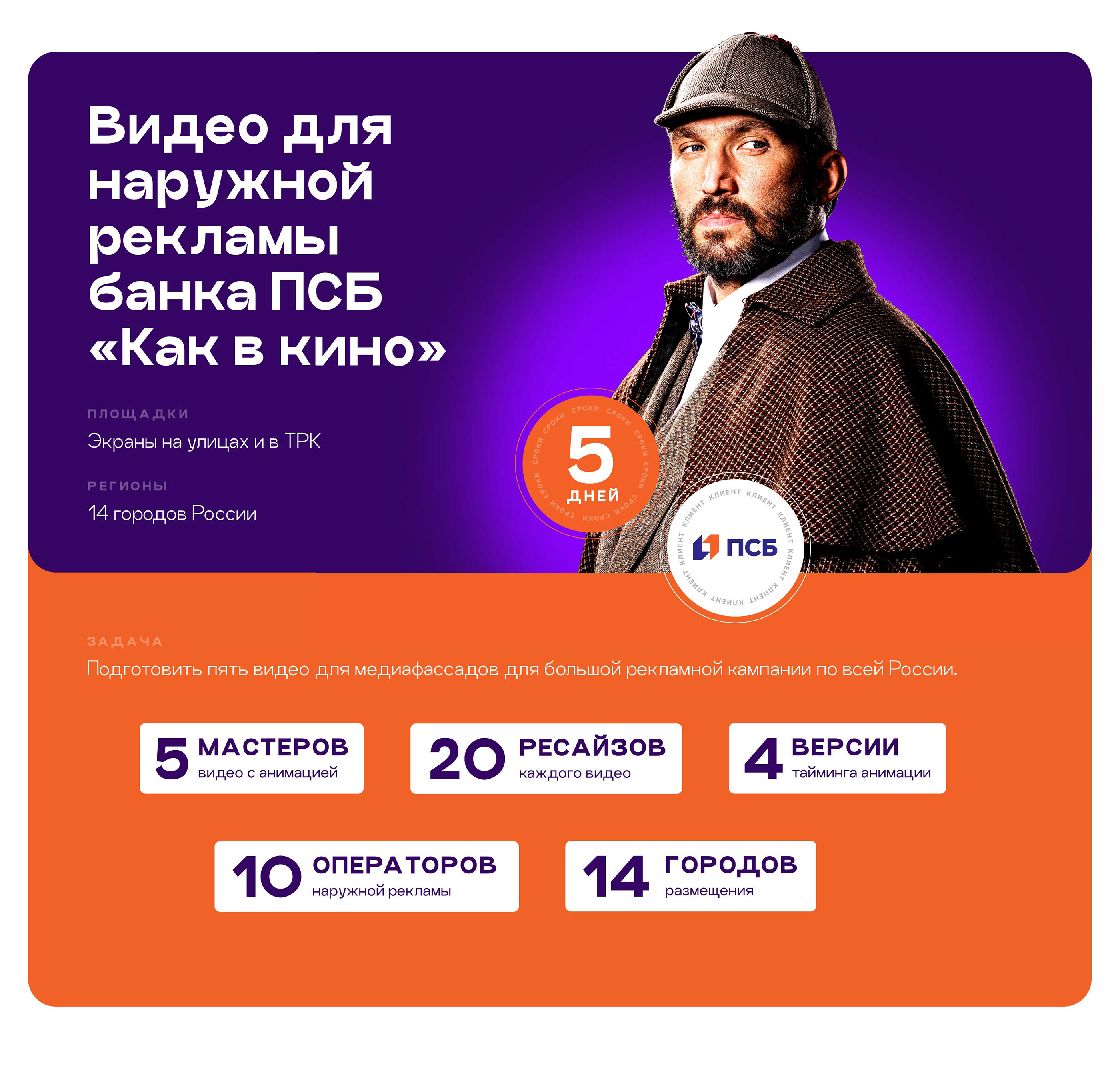 Видео для наружной рекламы банка ПСБ «Как в кино» — Изображение №1 — Анимация, Маркетинг на Dprofile