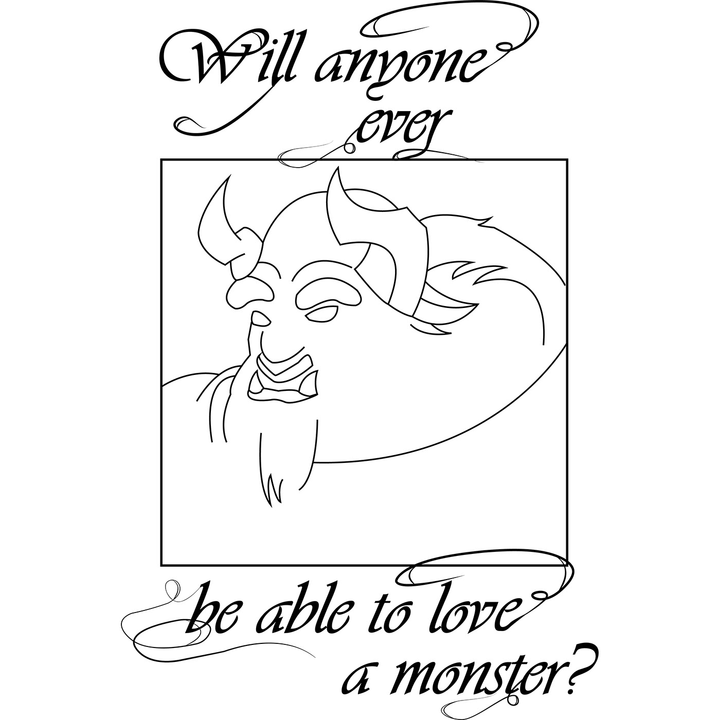 Drawing "Beauty and the Beast" — Изображение №3 — Иллюстрация, Графика на Dprofile