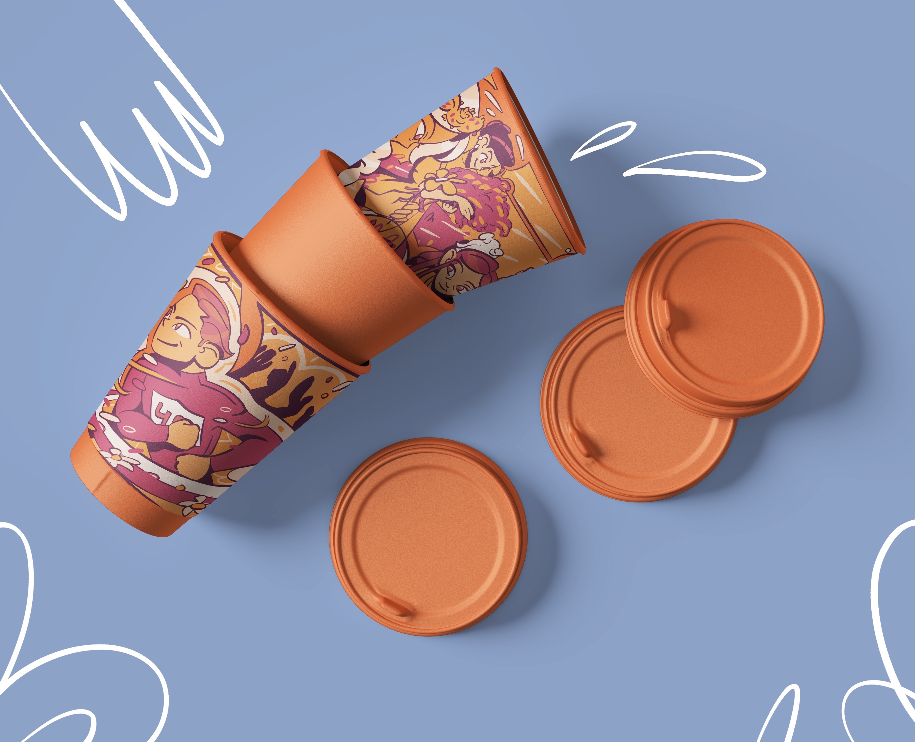 Illustrations for cafe — Брендинг, Иллюстрация на Dprofile