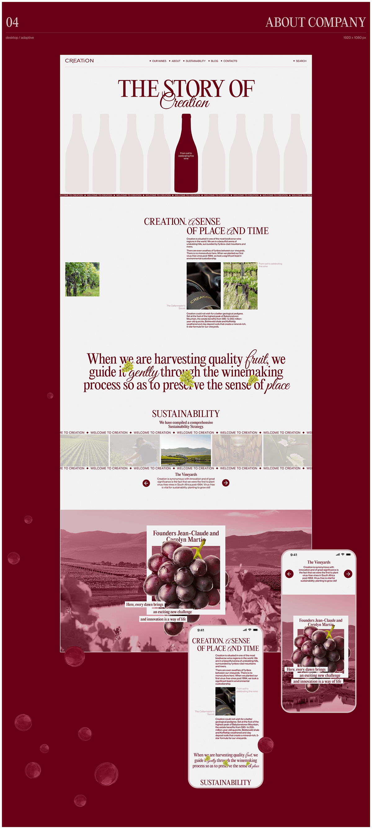 Creation Wines | Corporate website redesign — Изображение №8 — Интерфейсы, Брендинг на Dprofile
