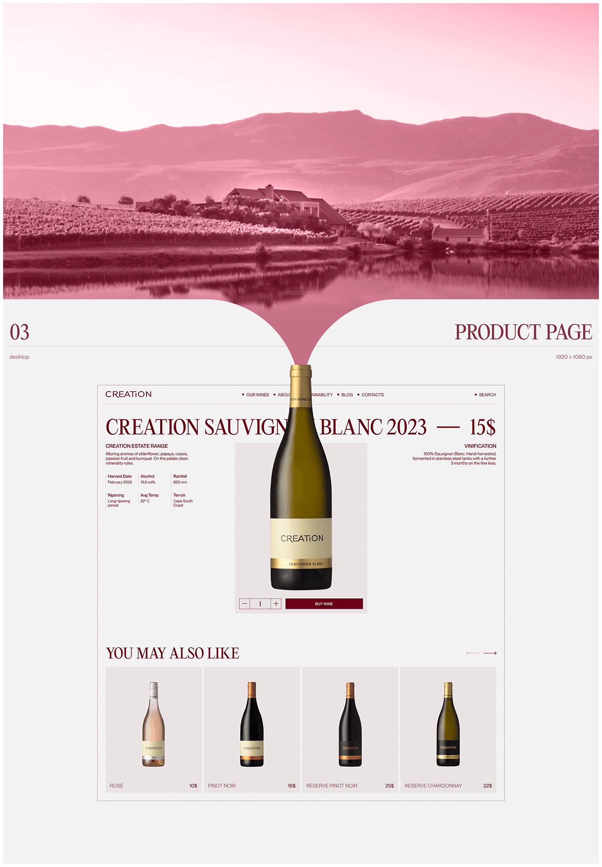 Creation Wines | Corporate website redesign — Изображение №6 — Интерфейсы, Брендинг на Dprofile