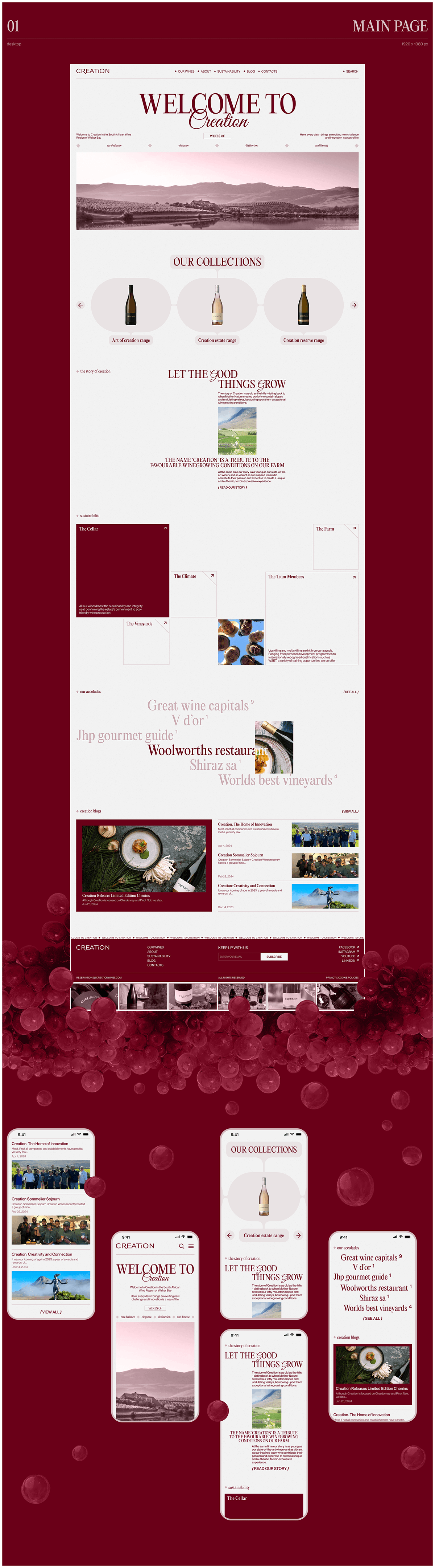 Creation Wines | Corporate website redesign — Изображение №3 — Интерфейсы, Брендинг на Dprofile