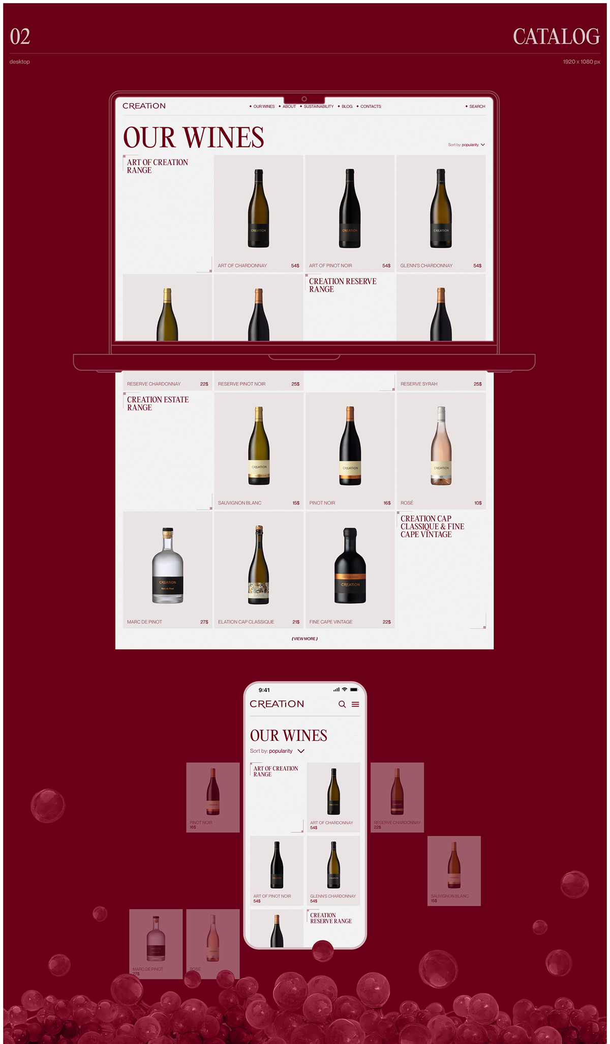 Creation Wines | Corporate website redesign — Изображение №5 — Интерфейсы, Брендинг на Dprofile