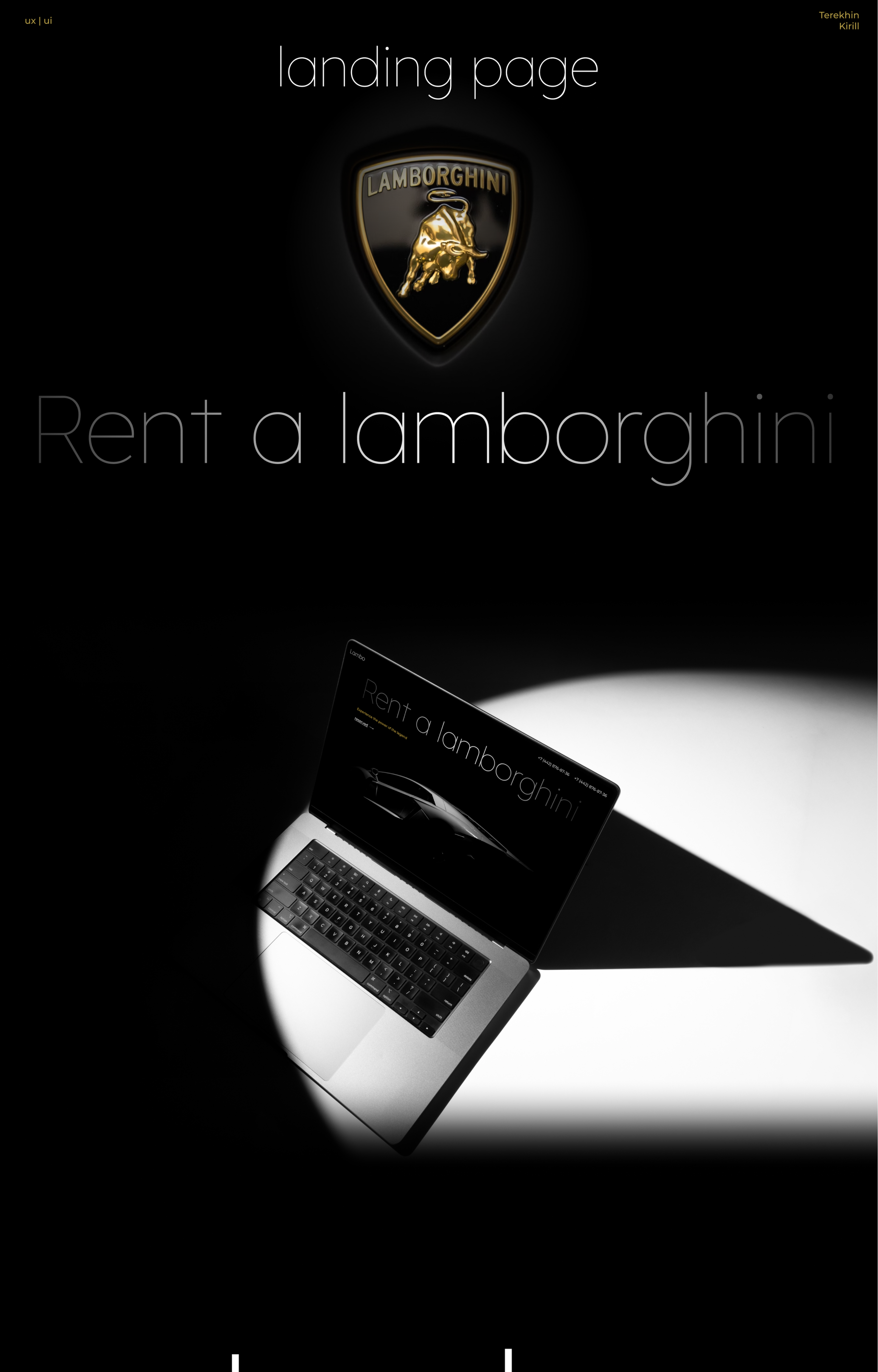 landing page | Lamborghini rental salon — Изображение №1 — Интерфейсы на Dprofile