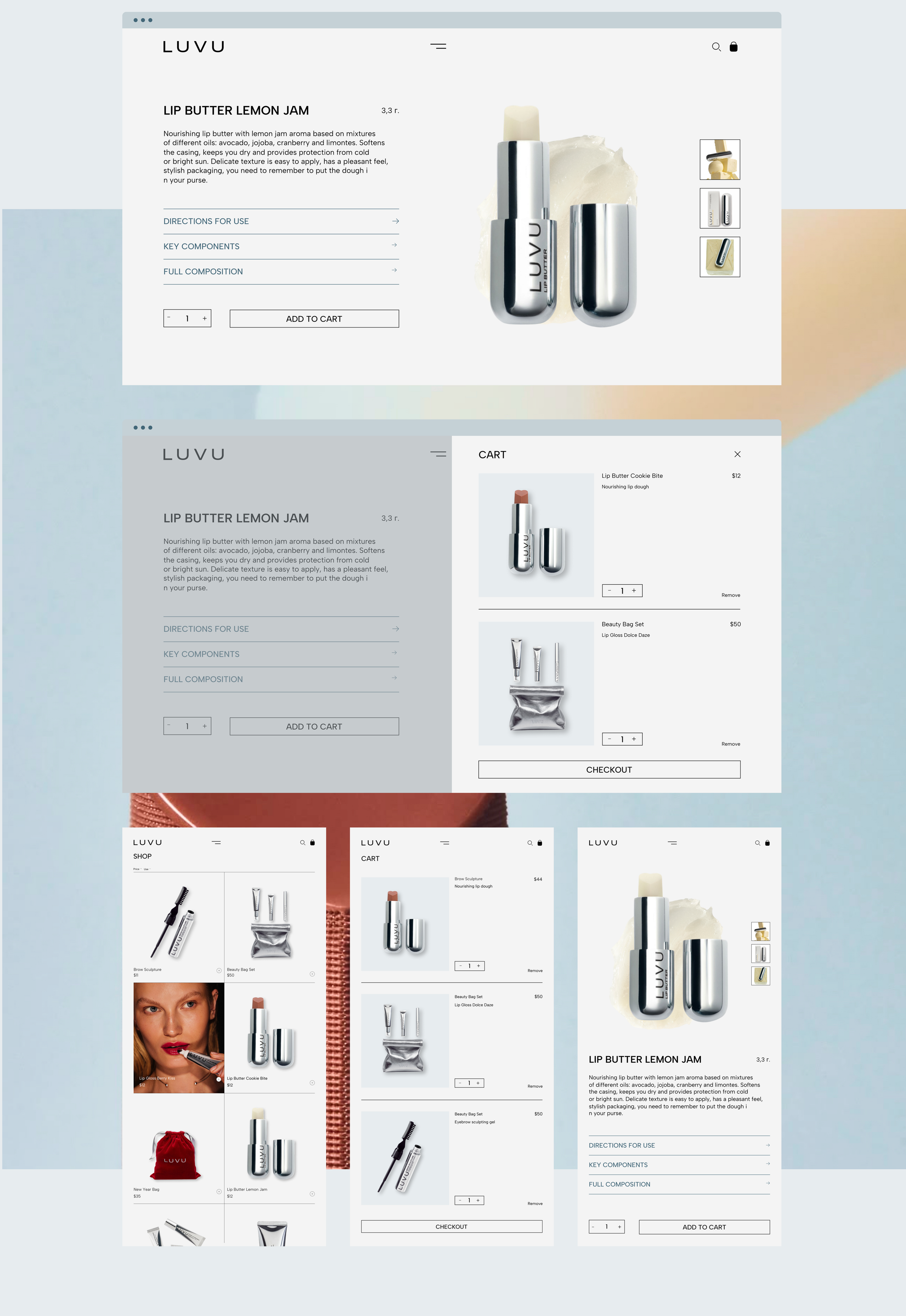 lUVU WEBSITE | cosmetics store — Изображение №7 — Интерфейсы на Dprofile