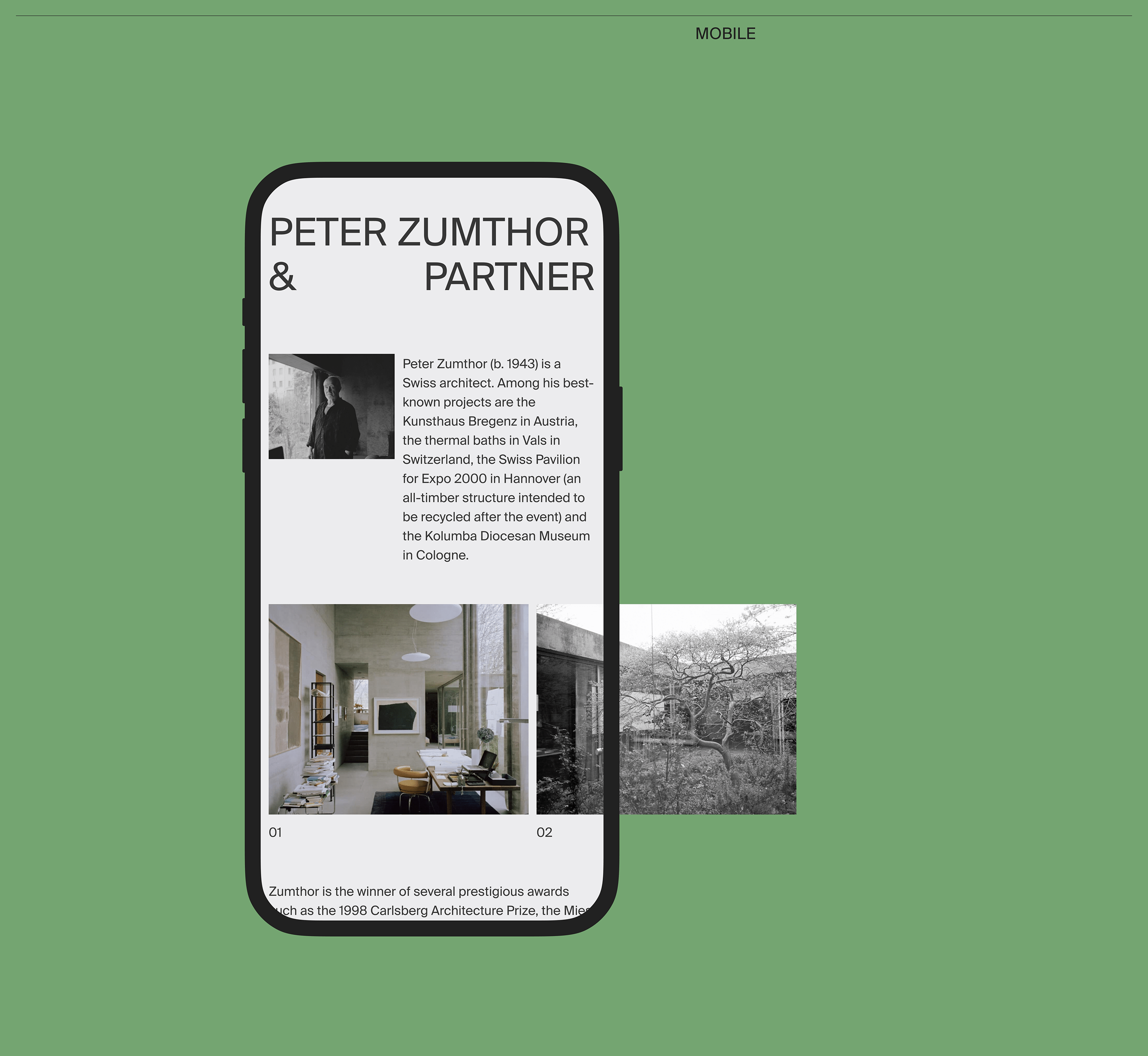 Peter Zumthor & Partner — Website concept — Изображение №5 — Интерфейсы, Брендинг на Dprofile