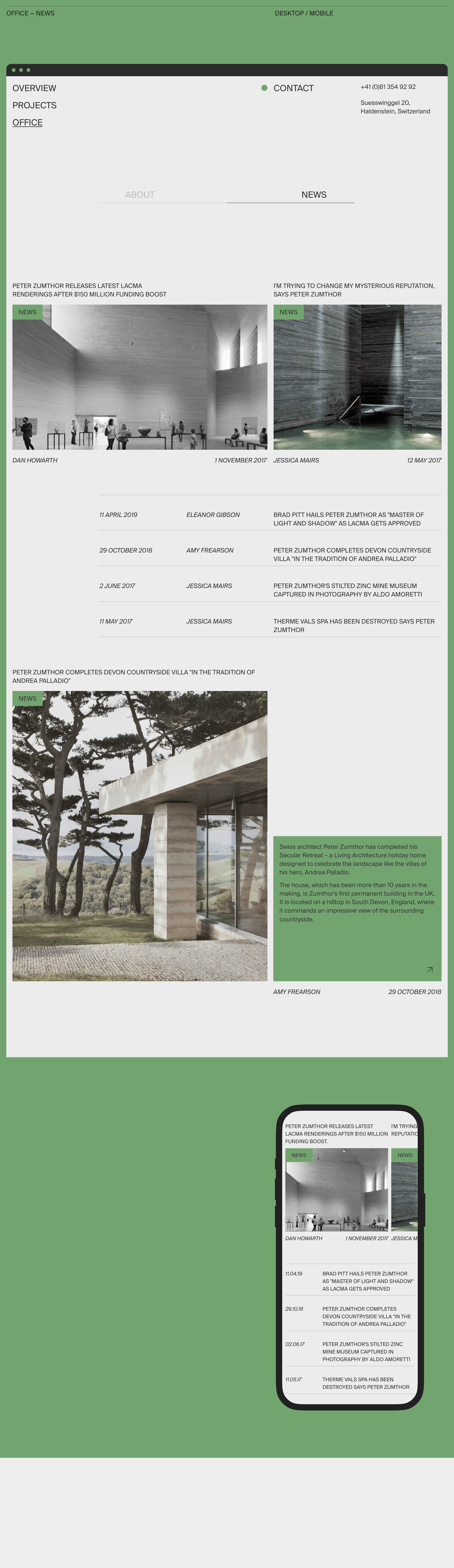 Peter Zumthor & Partner — Website concept — Изображение №20 — Интерфейсы, Брендинг на Dprofile