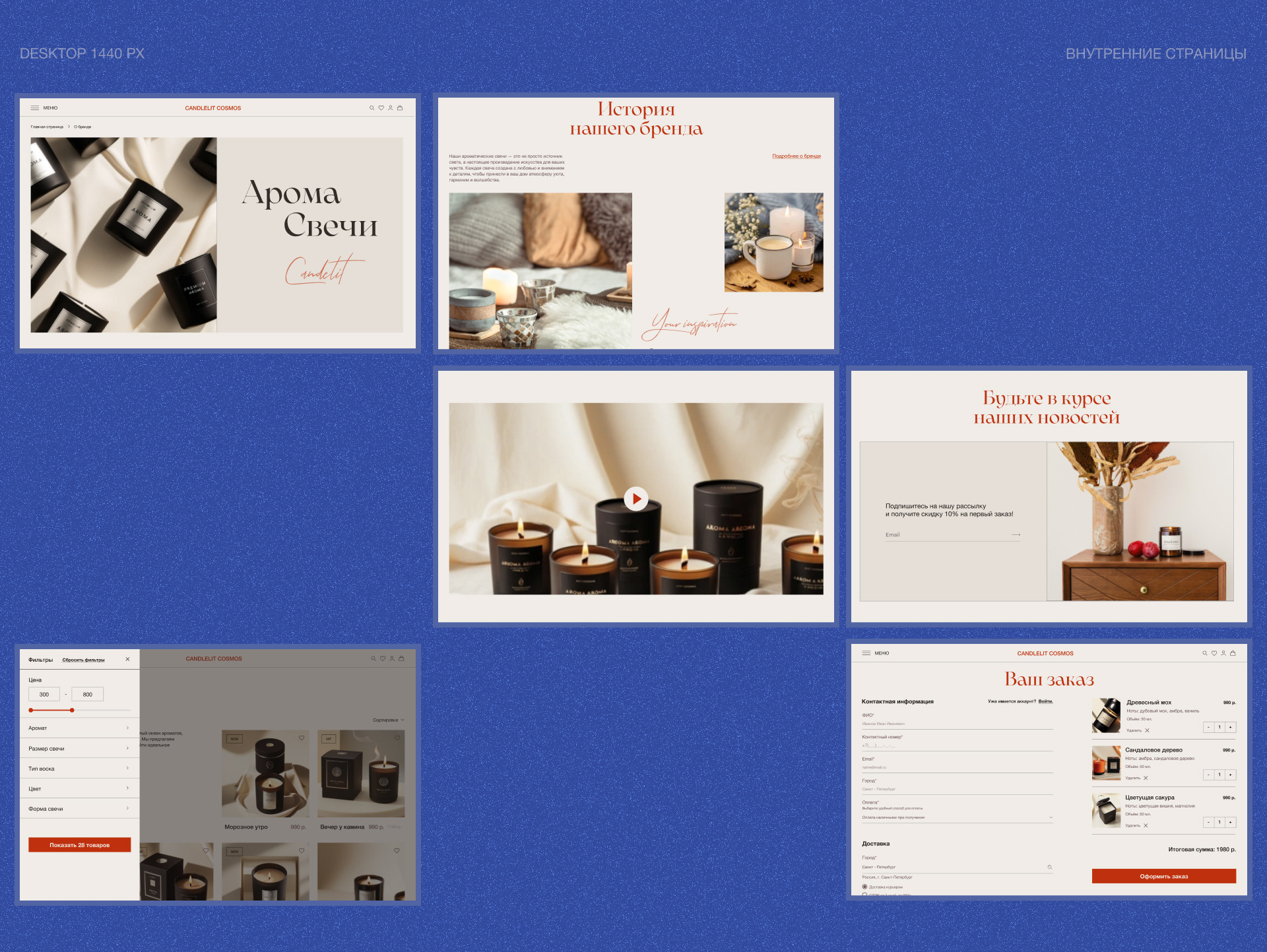 Candelit Cosmos online store of scented candles — Изображение №9 — Интерфейсы, Анимация на Dprofile