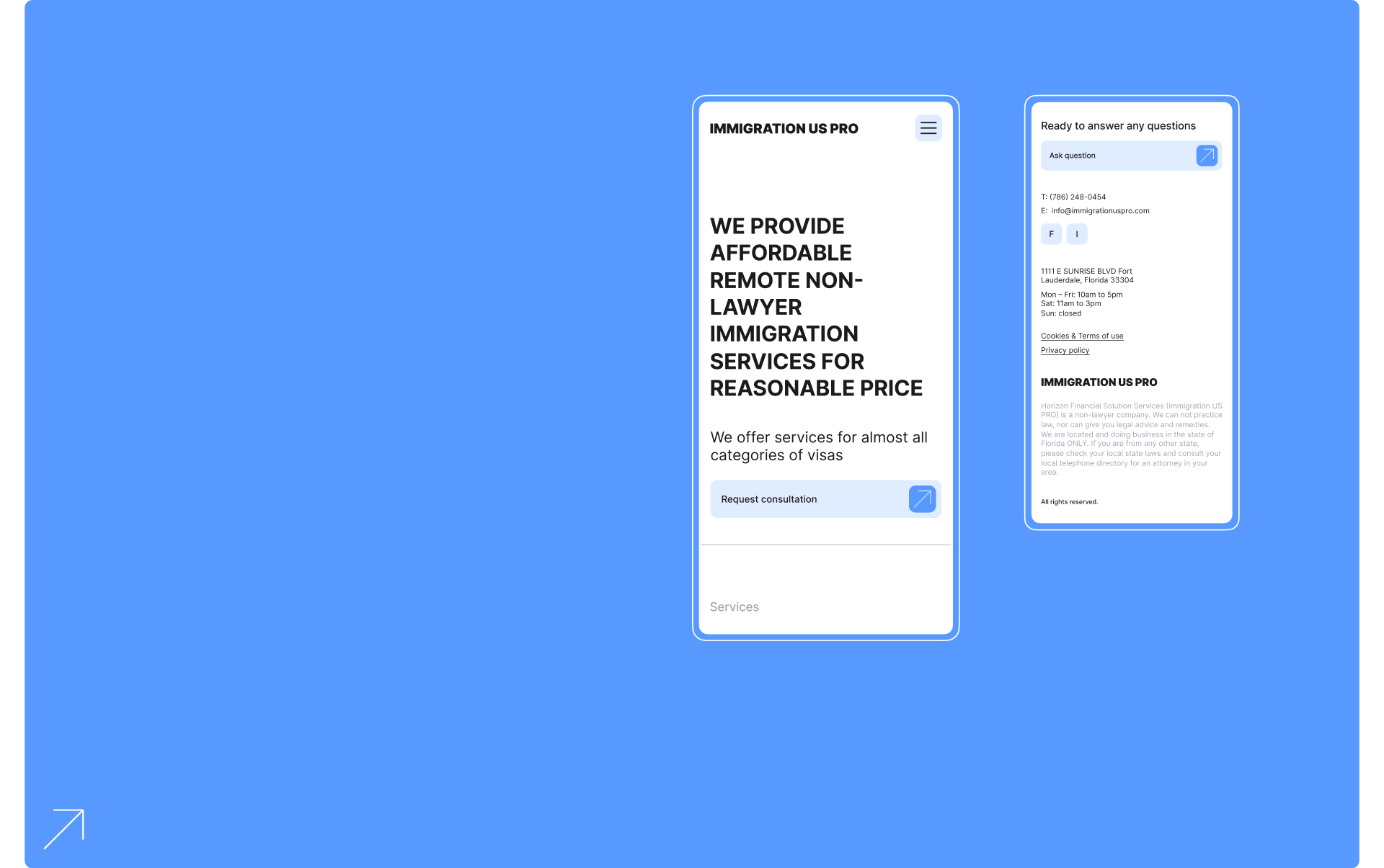 Visual Identity & UX/UI Design | Immigration US PRO — Изображение №2 — Интерфейсы на Dprofile