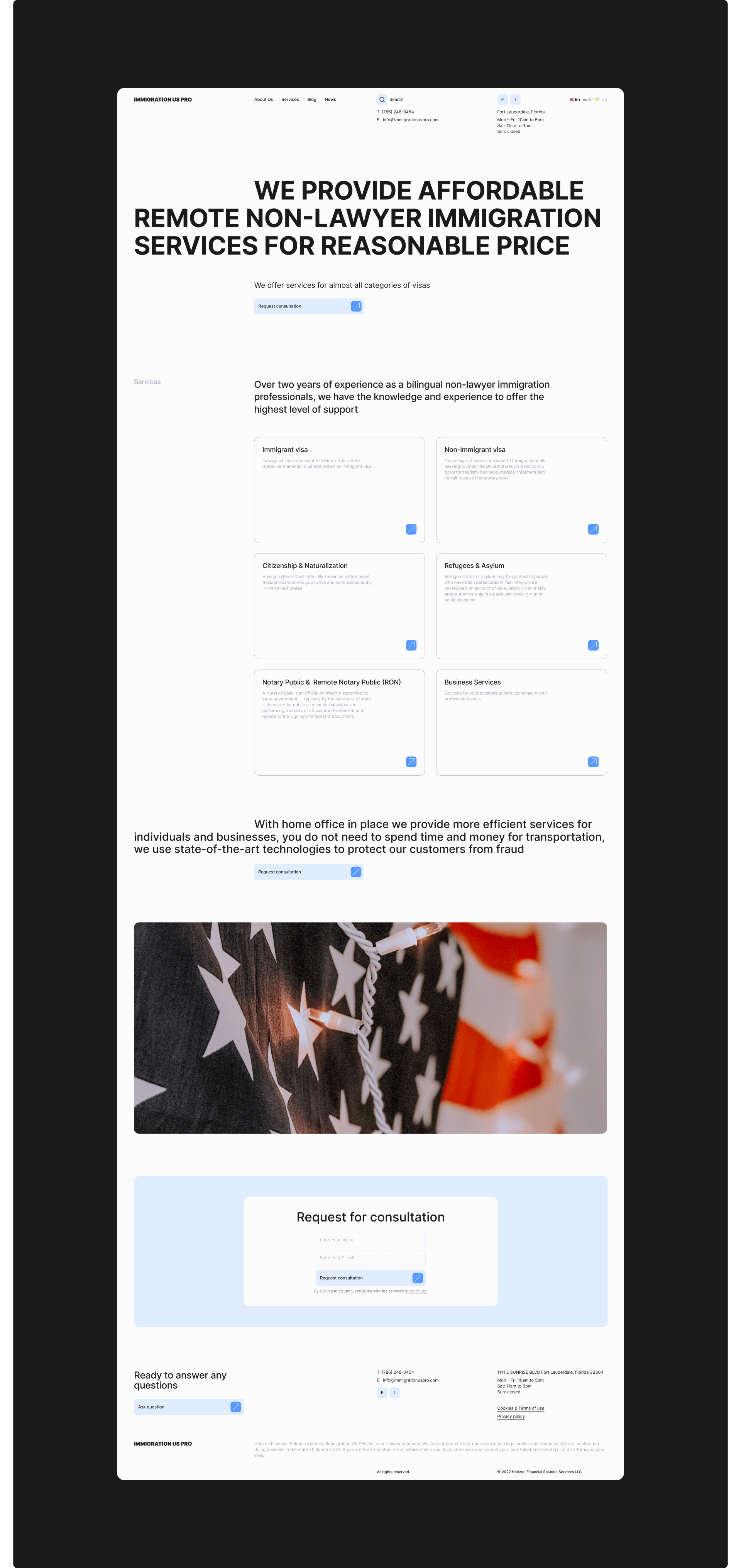 Visual Identity & UX/UI Design | Immigration US PRO — Изображение №3 — Интерфейсы на Dprofile
