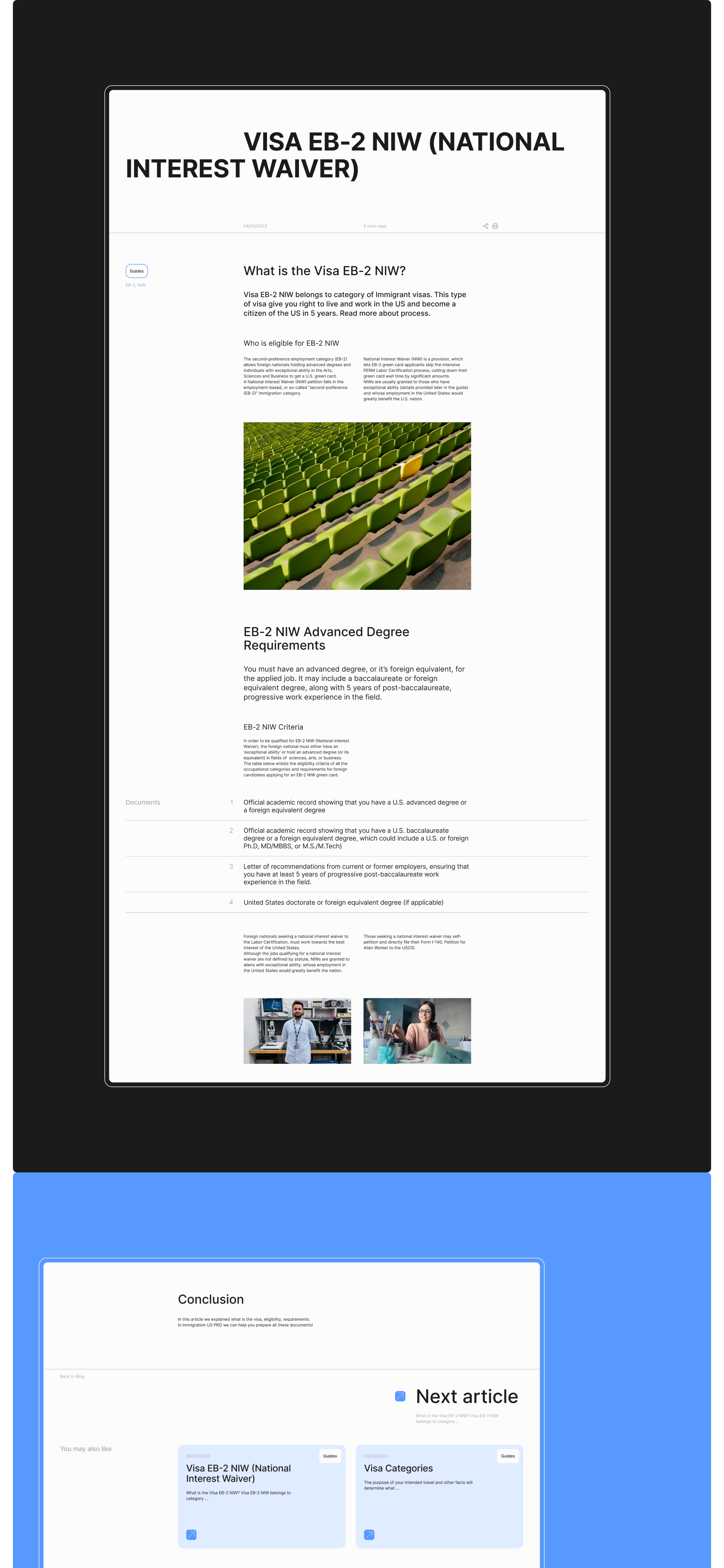 Visual Identity & UX/UI Design | Immigration US PRO — Изображение №6 — Интерфейсы на Dprofile