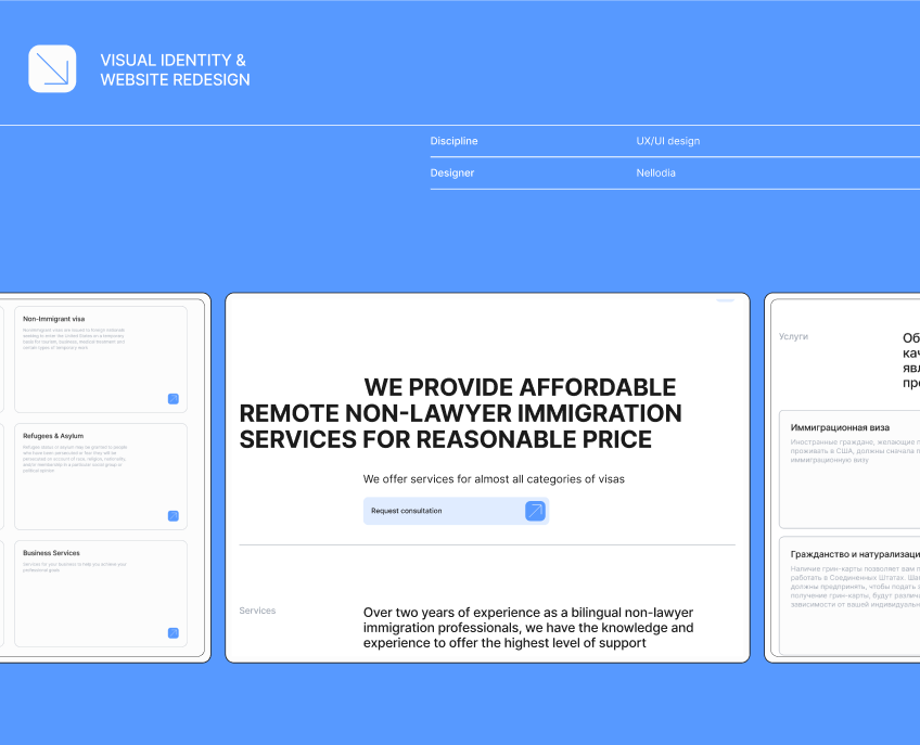 Visual Identity & UX/UI Design | Immigration US PRO на Dprofile
