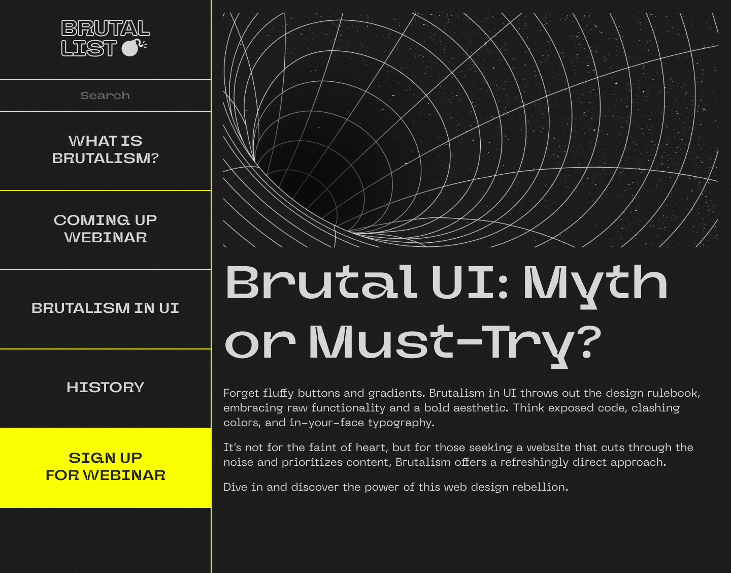 Brutal List — Exploring Brutalism in UI — Изображение №9 — Интерфейсы, Анимация на Dprofile