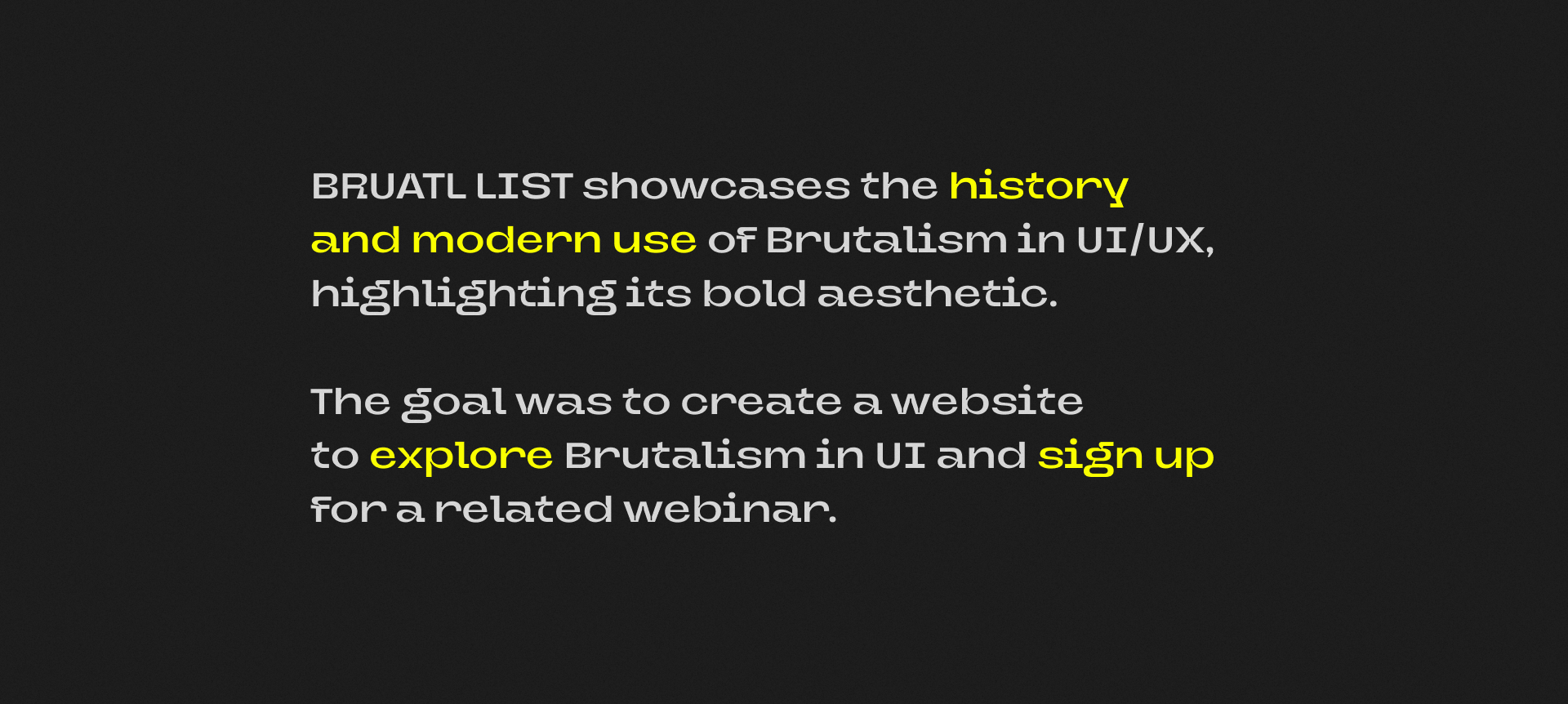 Brutal List — Exploring Brutalism in UI — Изображение №2 — Интерфейсы, Анимация на Dprofile