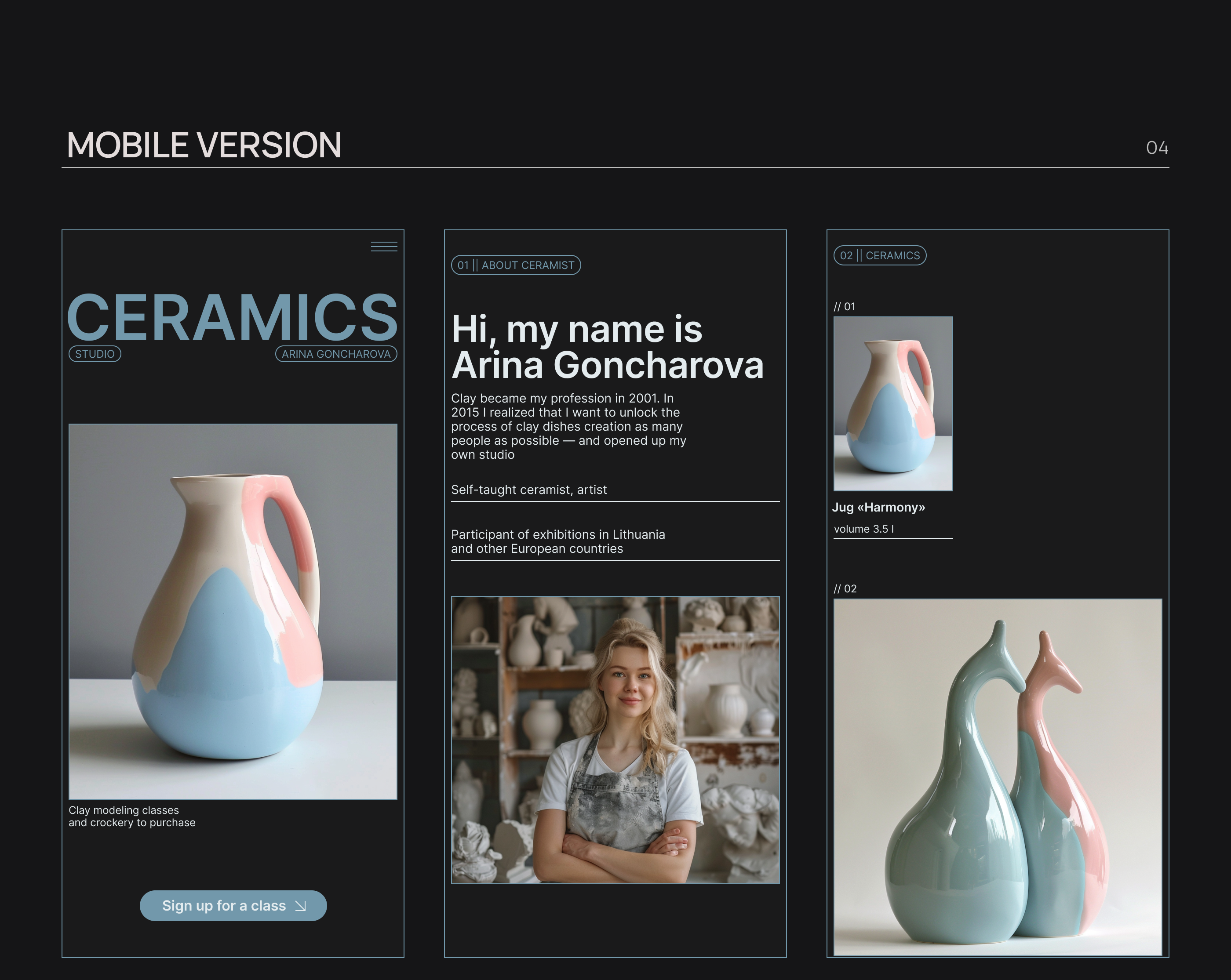 Landing page for ceramics studio — Изображение №15 — Интерфейсы, Брендинг на Dprofile