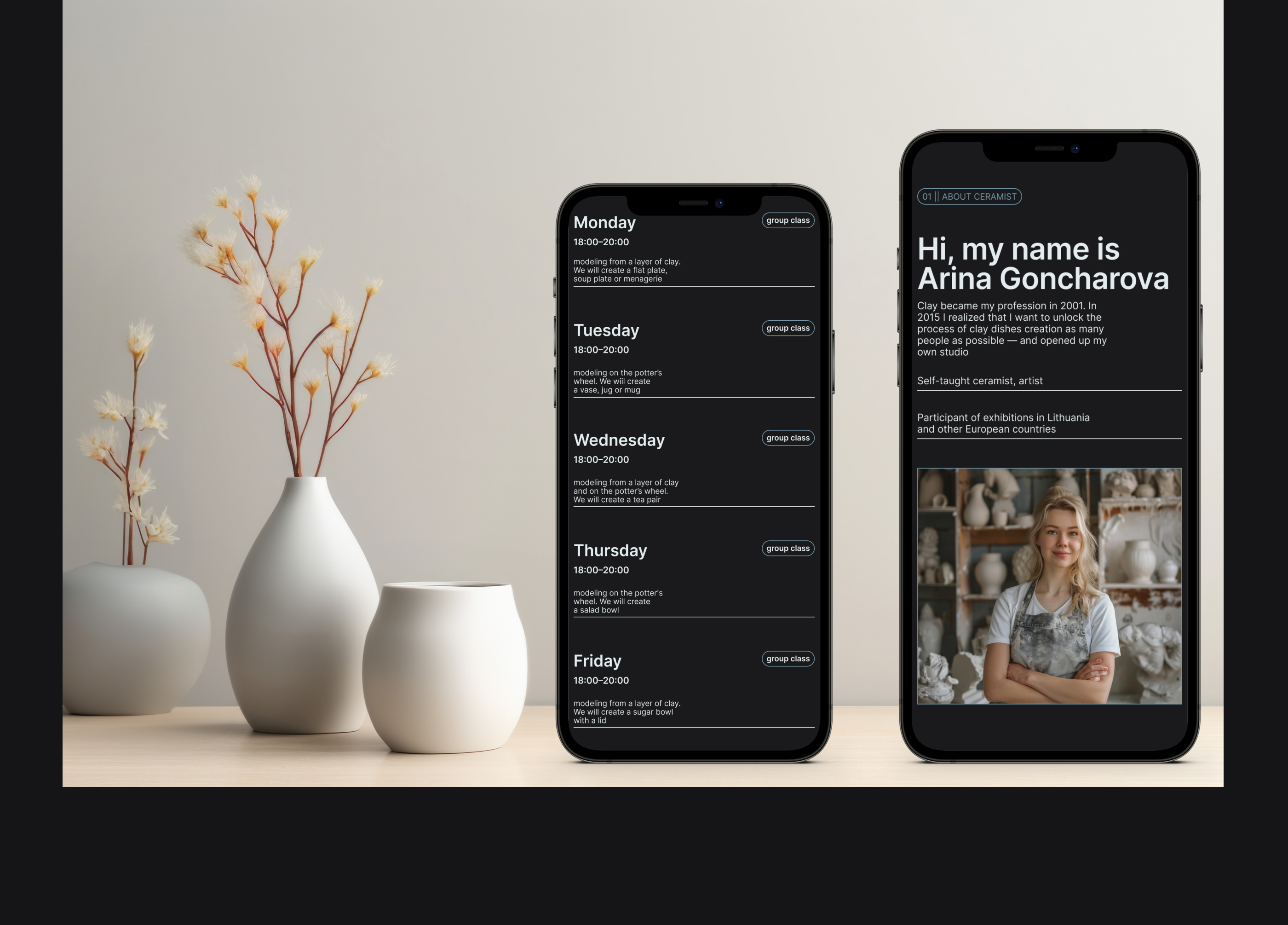 Landing page for ceramics studio — Изображение №17 — Интерфейсы, Брендинг на Dprofile