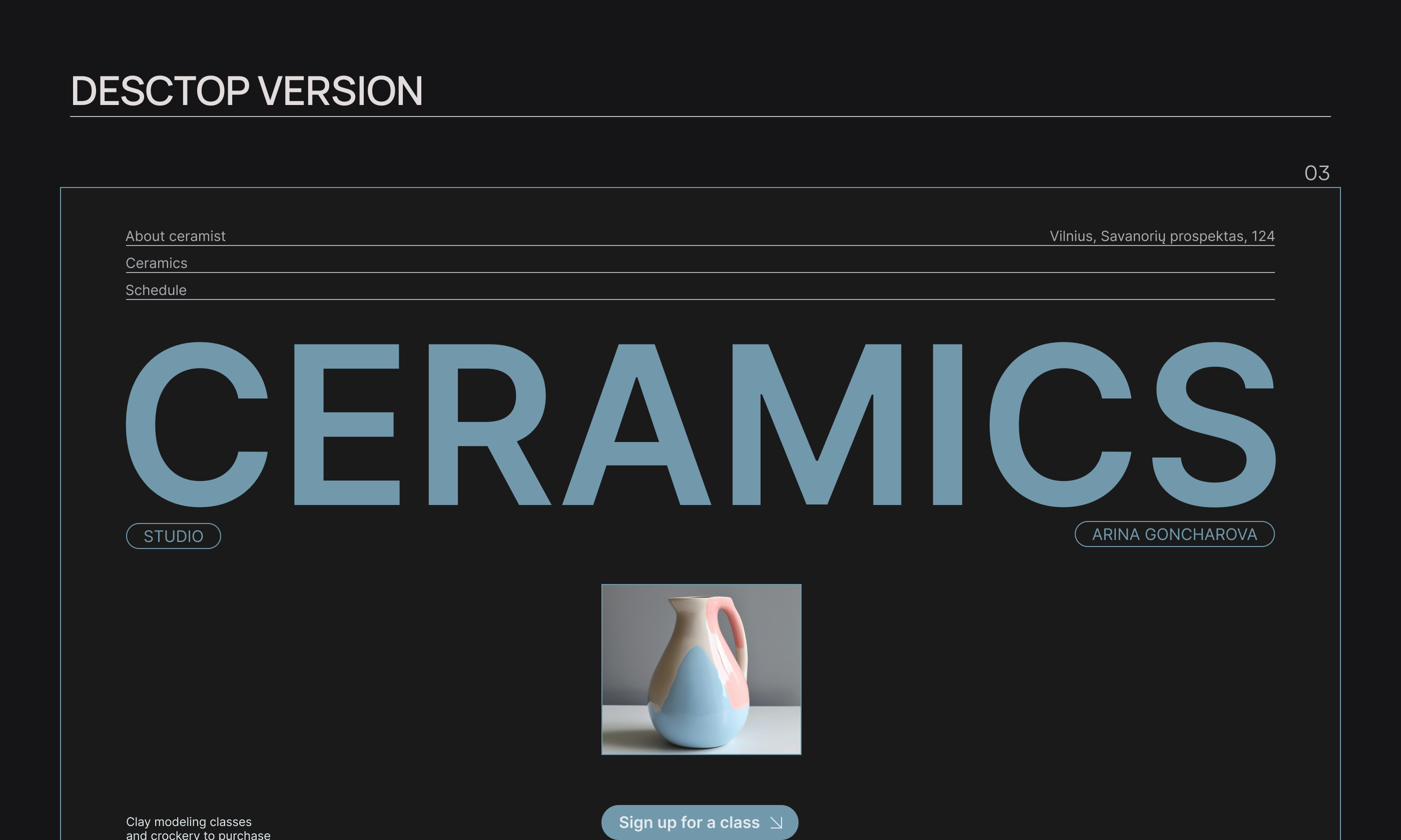 Landing page for ceramics studio — Изображение №7 — Интерфейсы, Брендинг на Dprofile