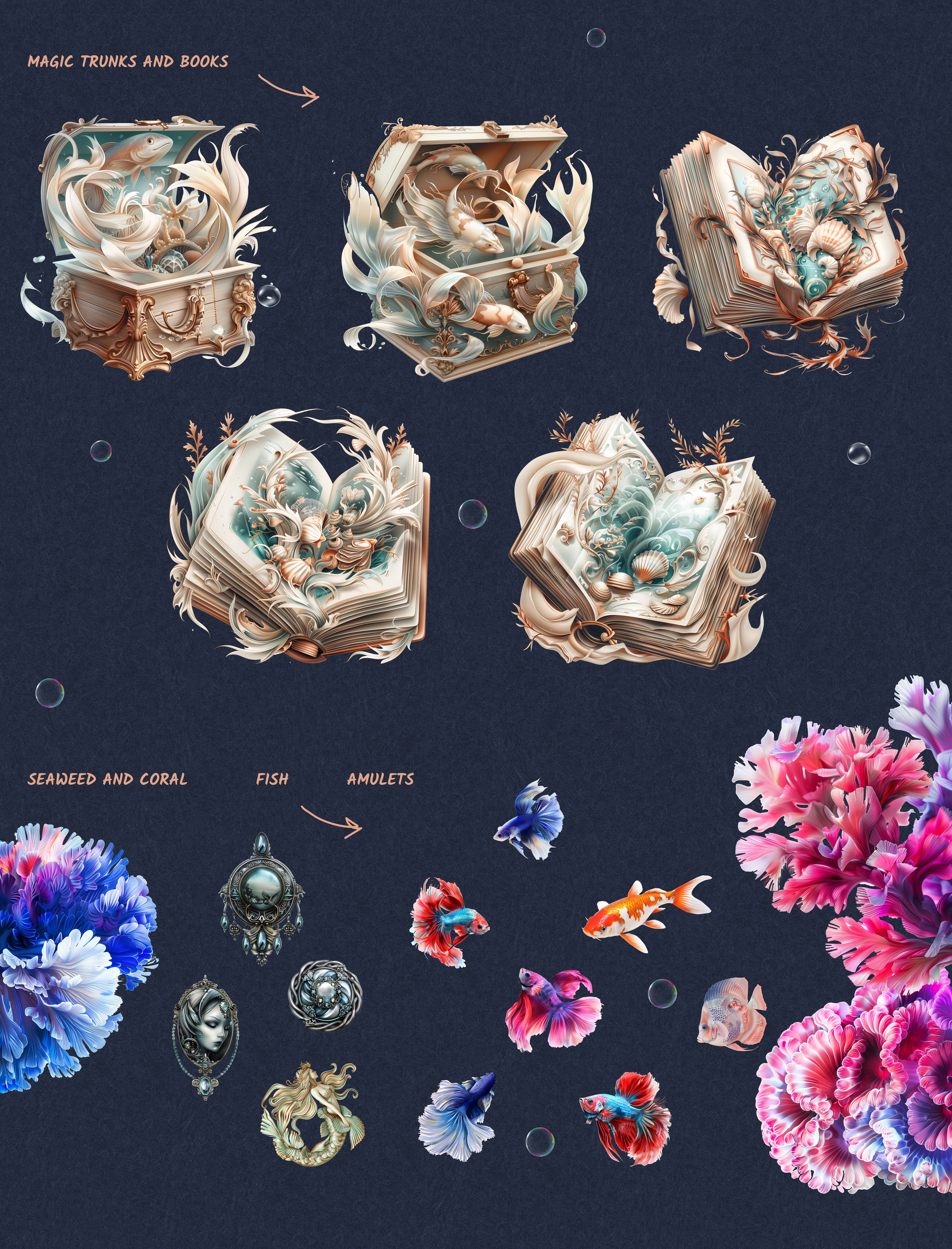 Сreative project on mermaids — Изображение №12 — Интерфейсы, Иллюстрация на Dprofile