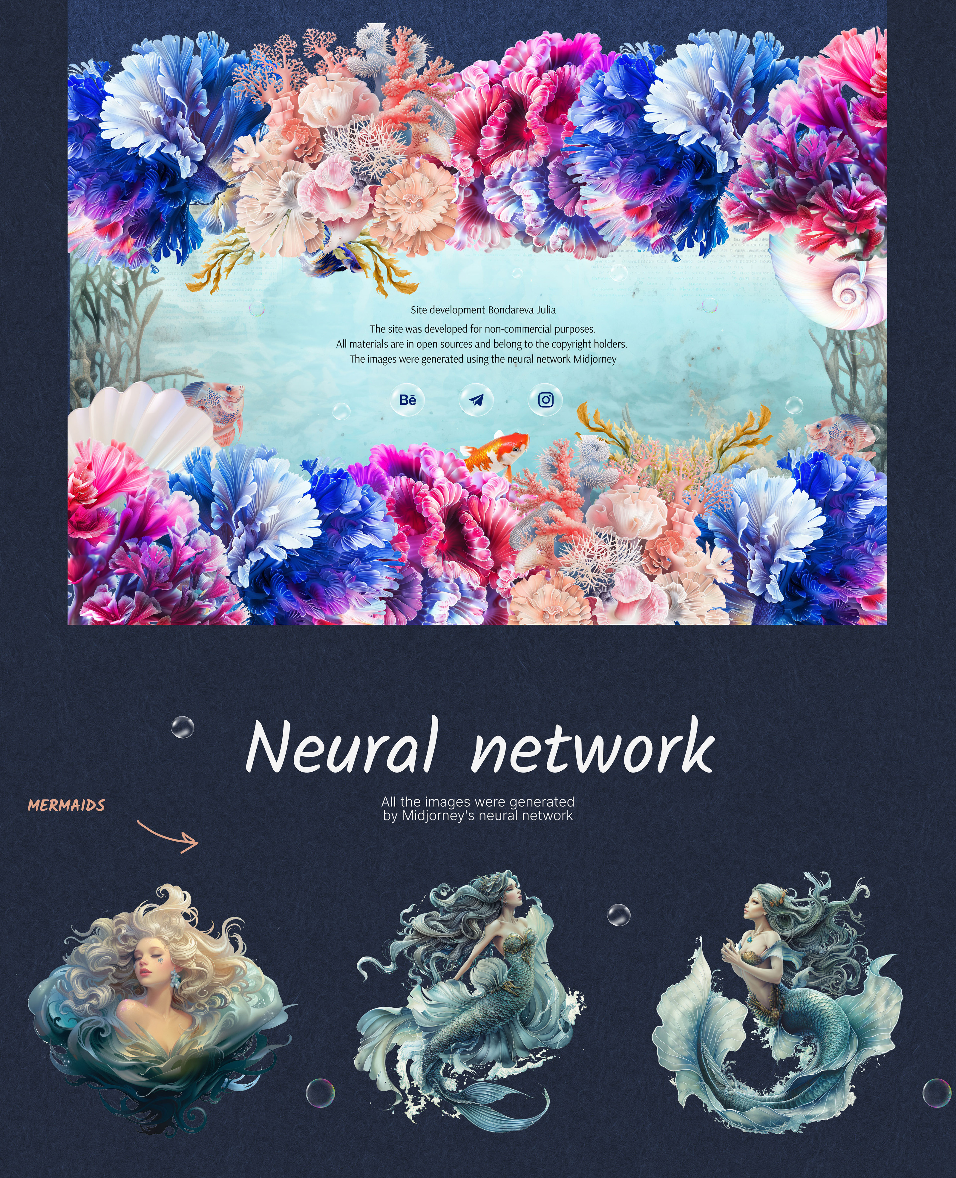 Сreative project on mermaids — Изображение №11 — Интерфейсы, Иллюстрация на Dprofile