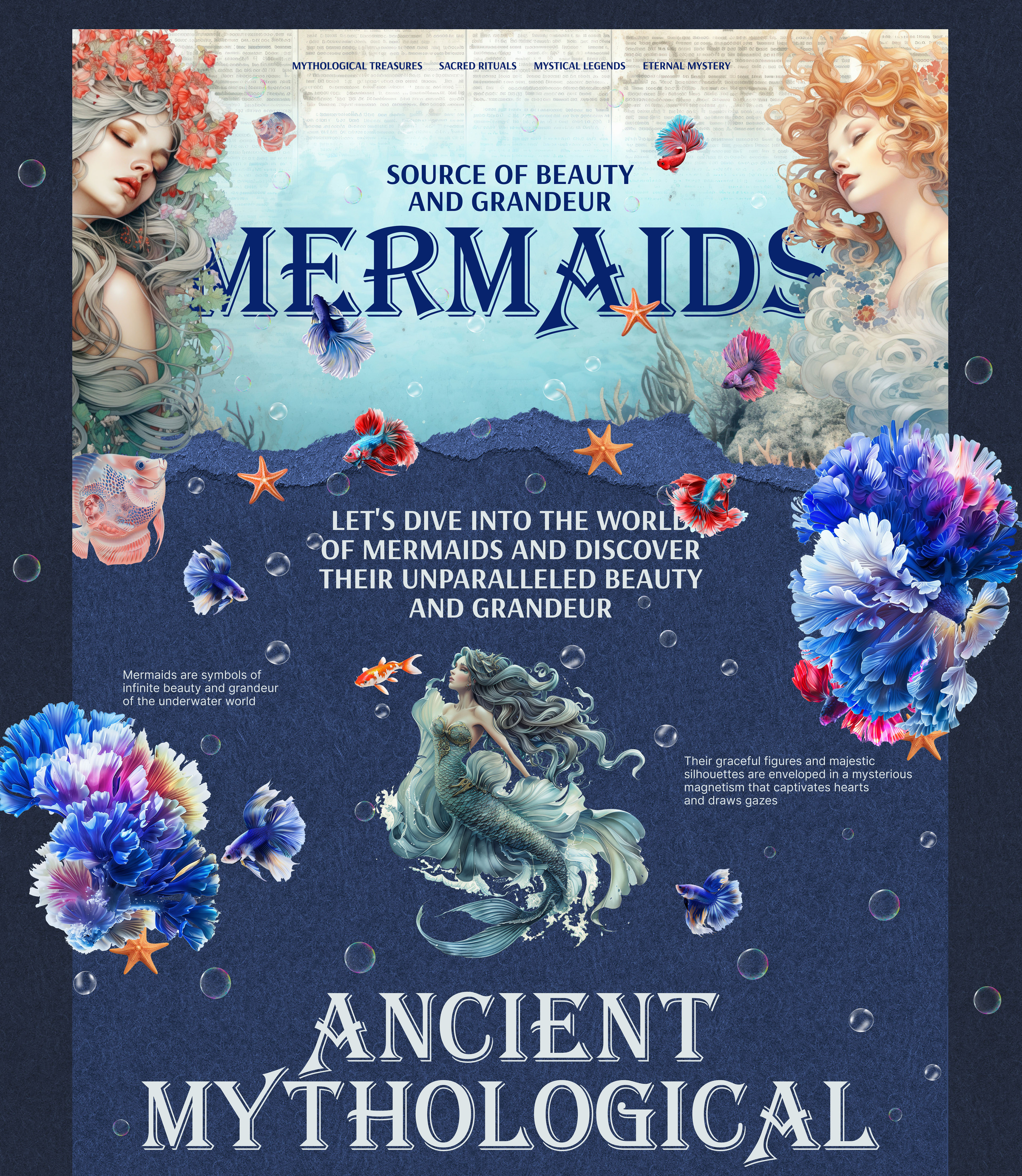 Сreative project on mermaids — Изображение №6 — Интерфейсы, Иллюстрация на Dprofile
