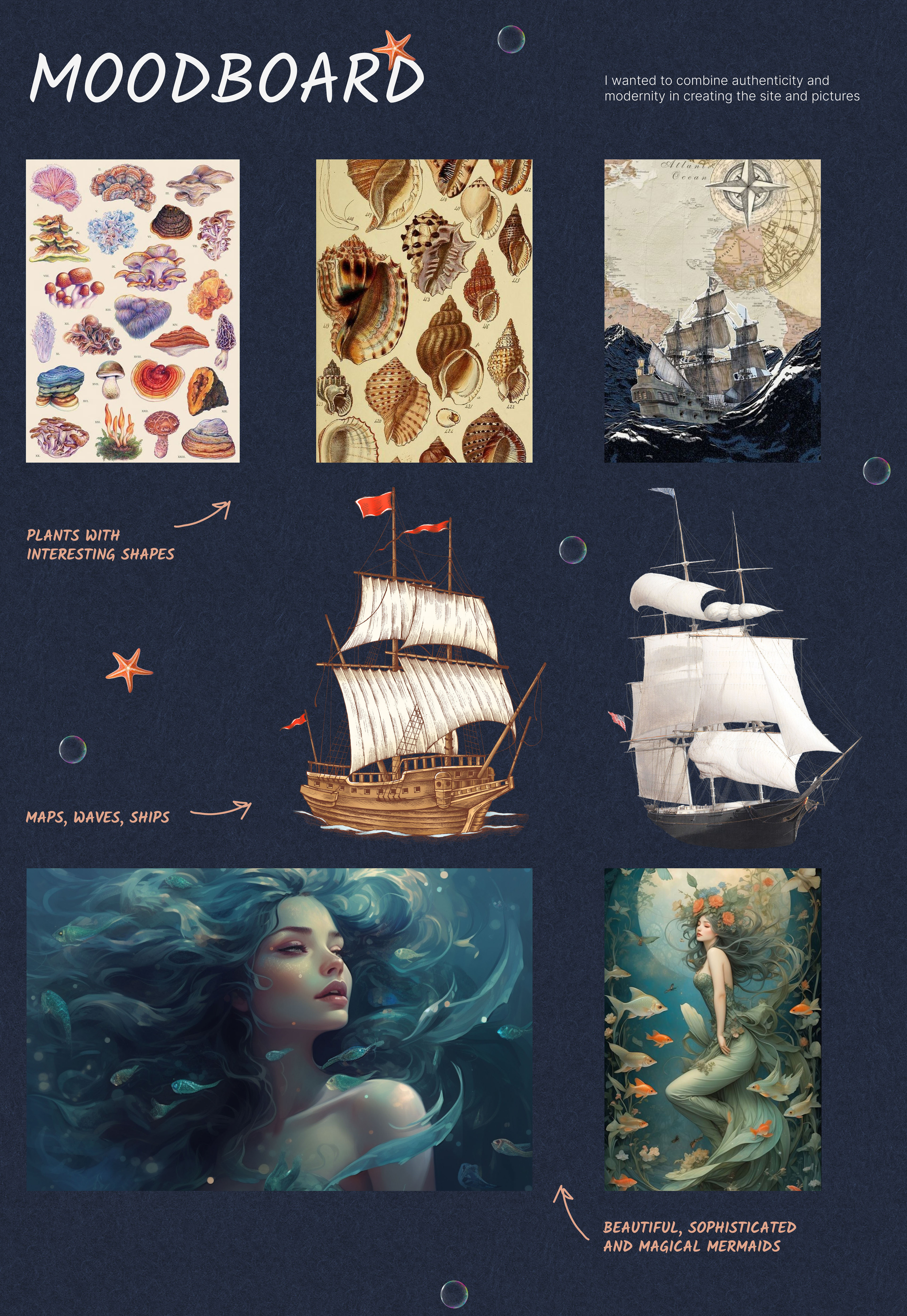 Сreative project on mermaids — Изображение №3 — Интерфейсы, Иллюстрация на Dprofile