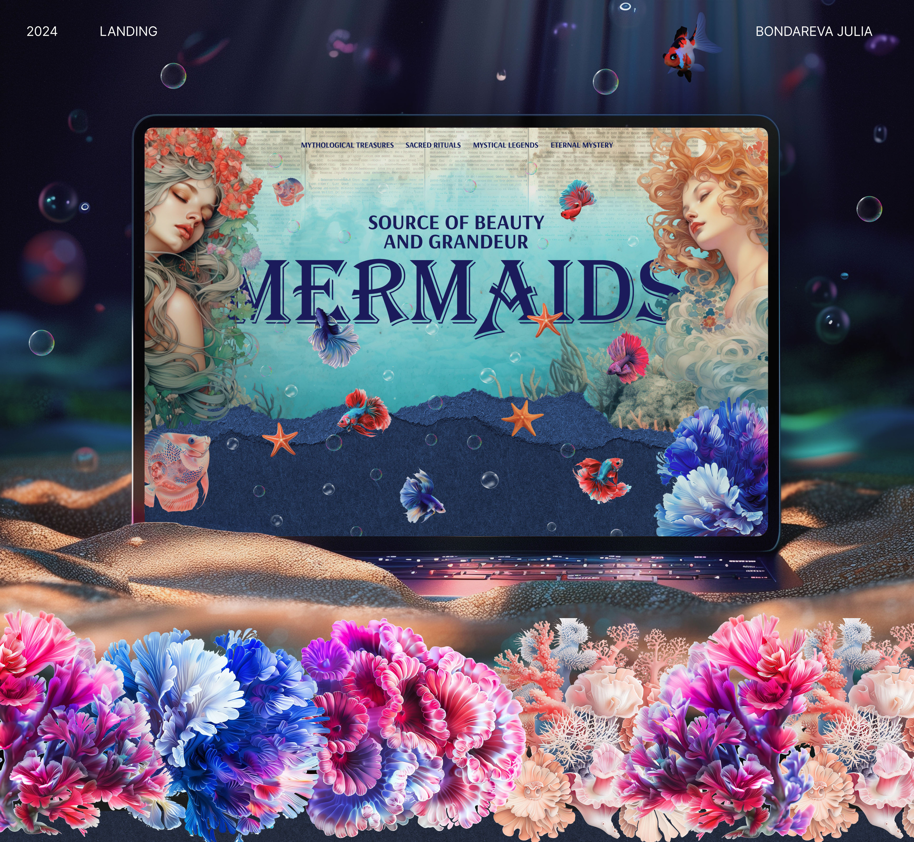 Сreative project on mermaids — Изображение №1 — Интерфейсы, Иллюстрация на Dprofile