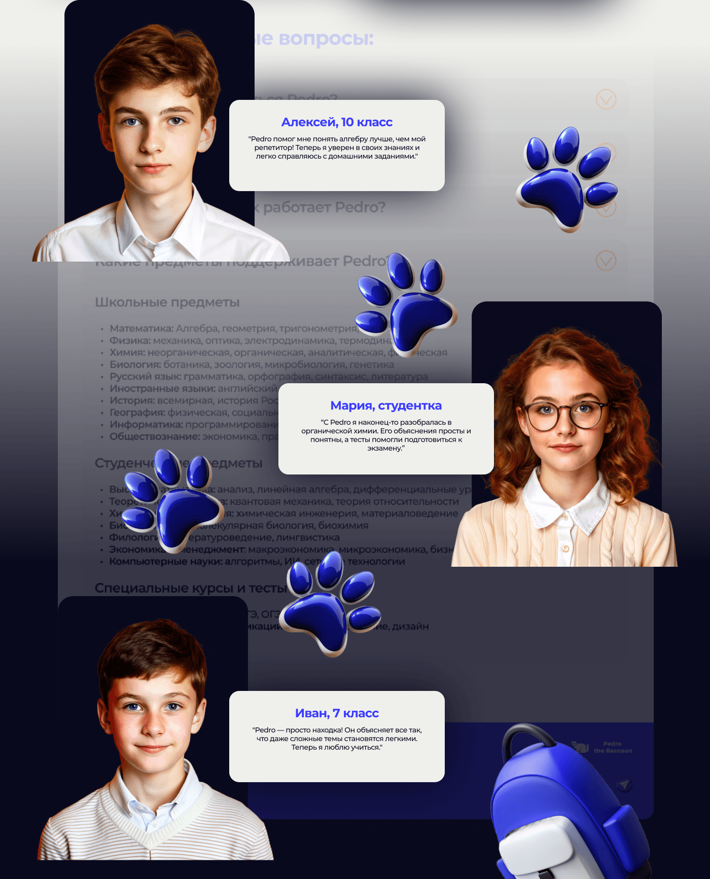 Pedro the Raccoon: Your Personal Study Assistant — Изображение №4 — Интерфейсы на Dprofile