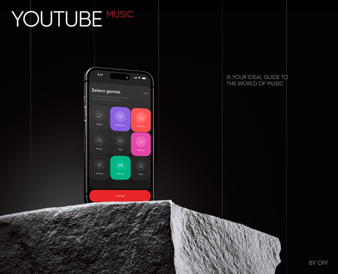YouTube Music [mobile app] — Интерфейсы, Брендинг на Dprofile