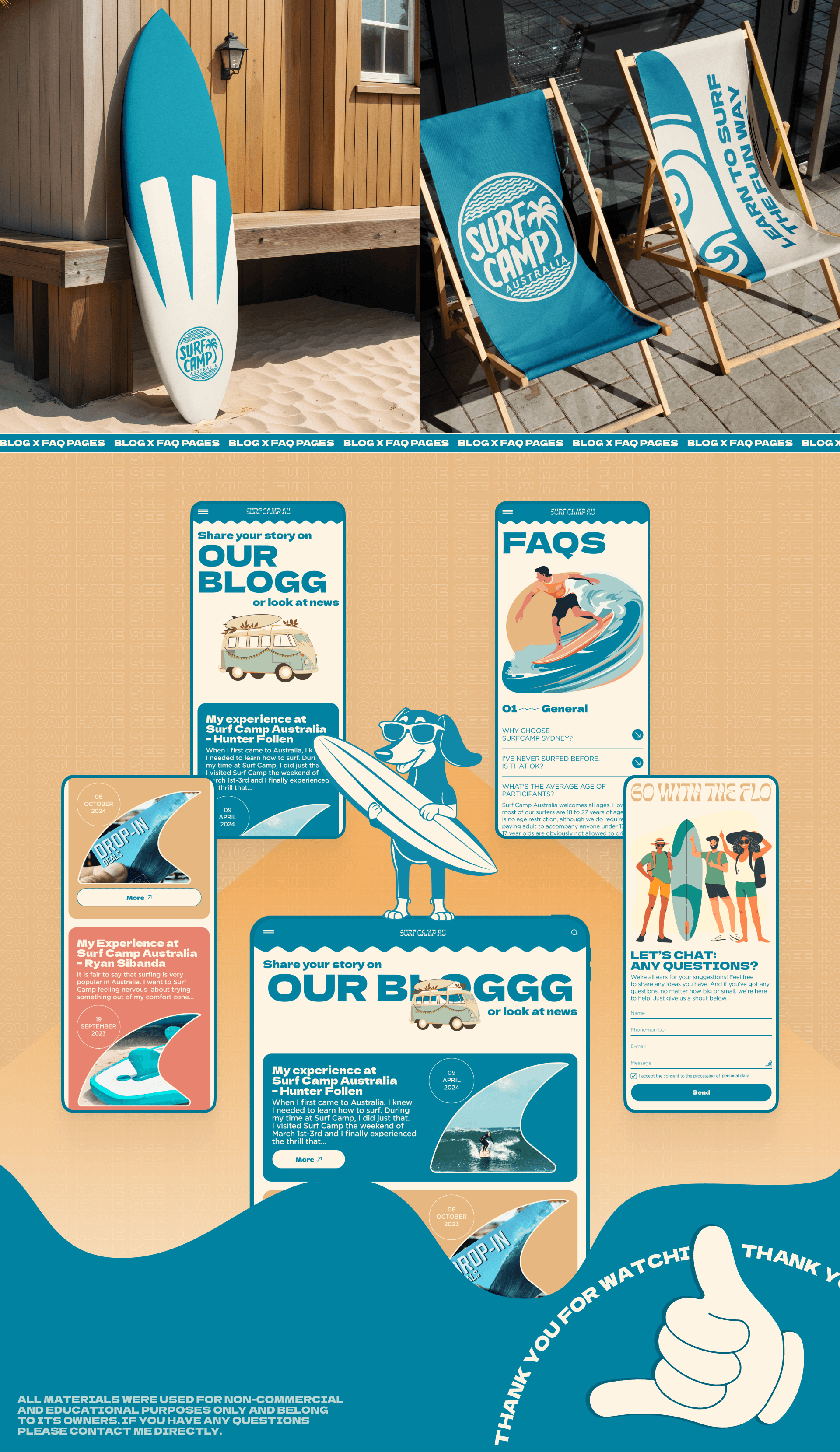 SURF CAMP AUSTRALIA | Corporate Redesign — Изображение №7 — Интерфейсы, Иллюстрация на Dprofile