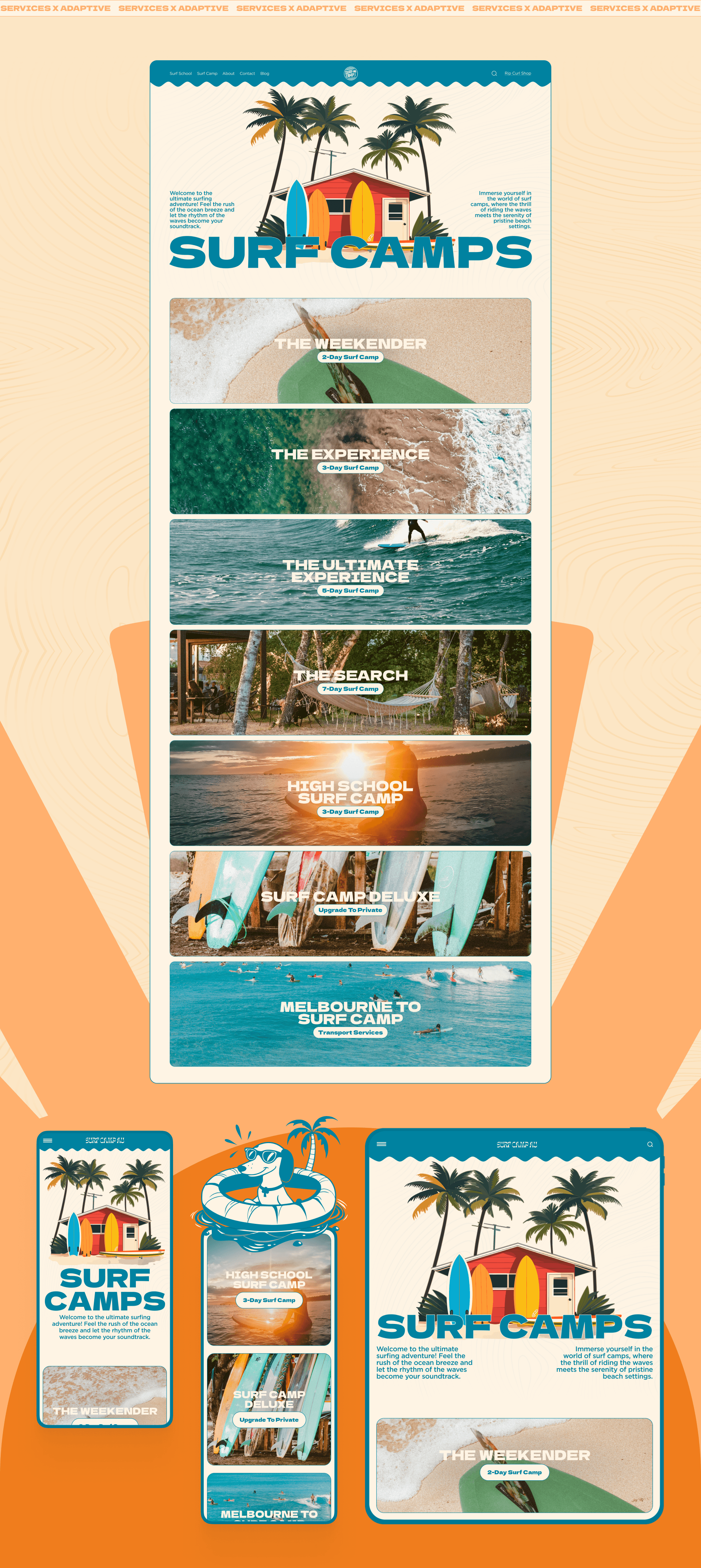 SURF CAMP AUSTRALIA | Corporate Redesign — Изображение №3 — Интерфейсы, Иллюстрация на Dprofile