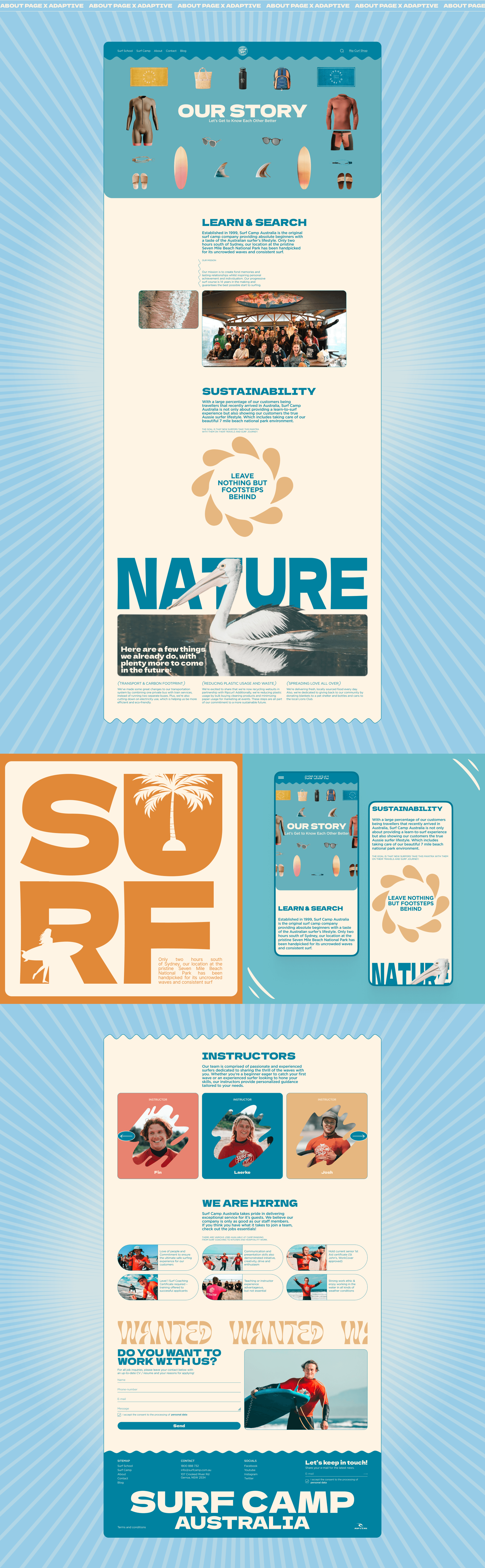 SURF CAMP AUSTRALIA | Corporate Redesign — Изображение №6 — Интерфейсы, Иллюстрация на Dprofile