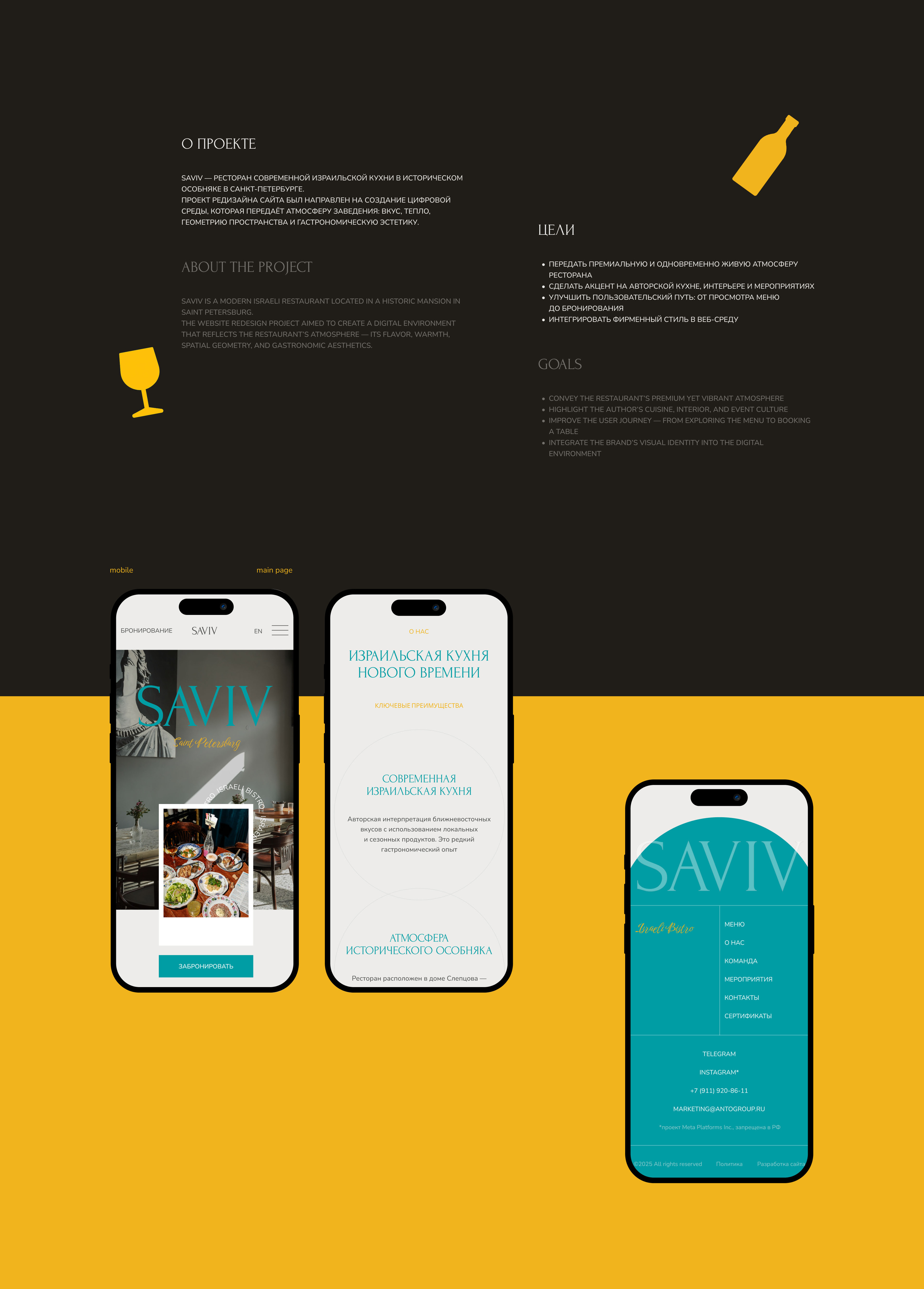SAVIV — Restaurant Website Redesign| UI/UX design — Изображение №2 — Интерфейсы на Dprofile